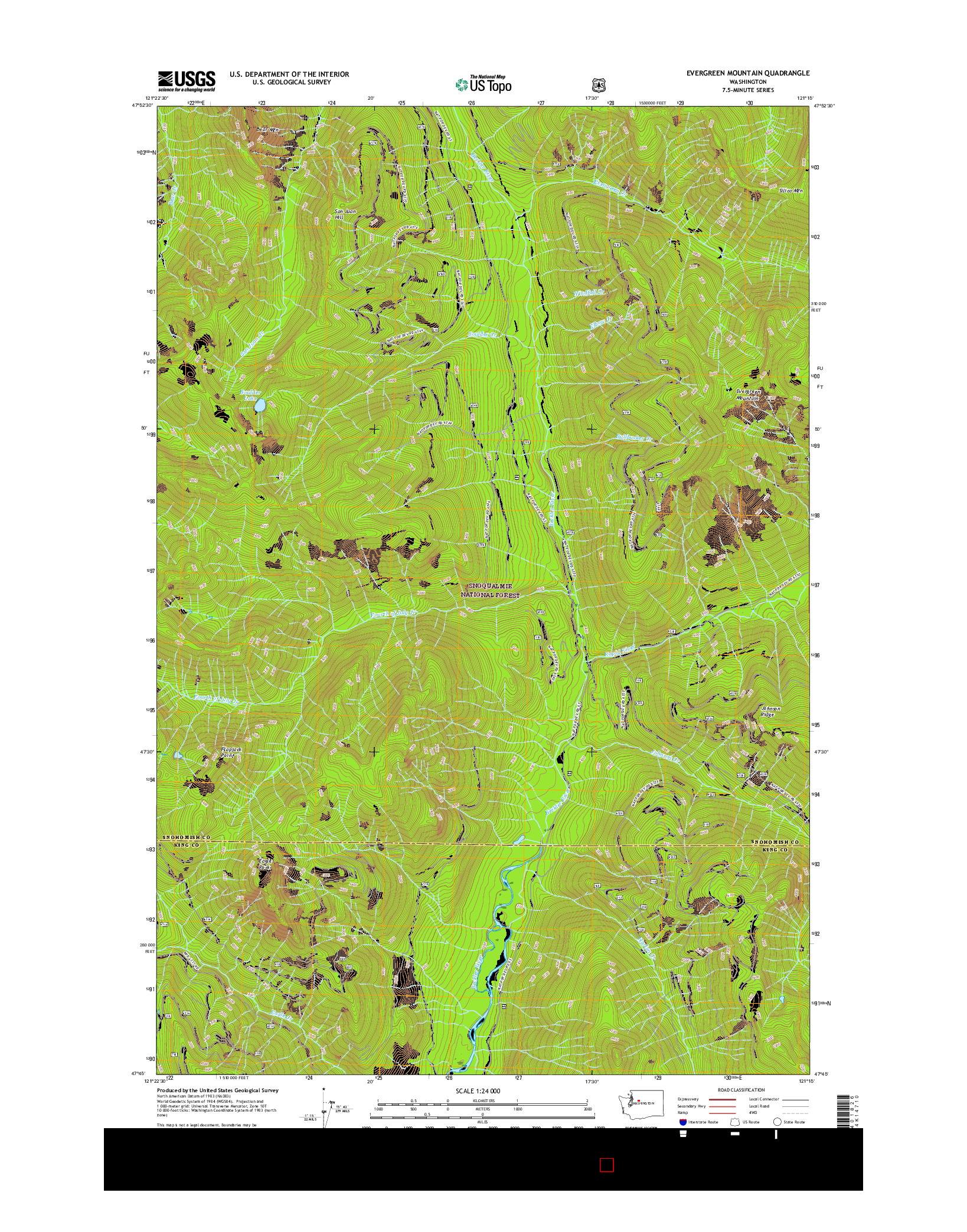 USGS US TOPO 7.5-MINUTE MAP FOR EVERGREEN MOUNTAIN, WA 2017