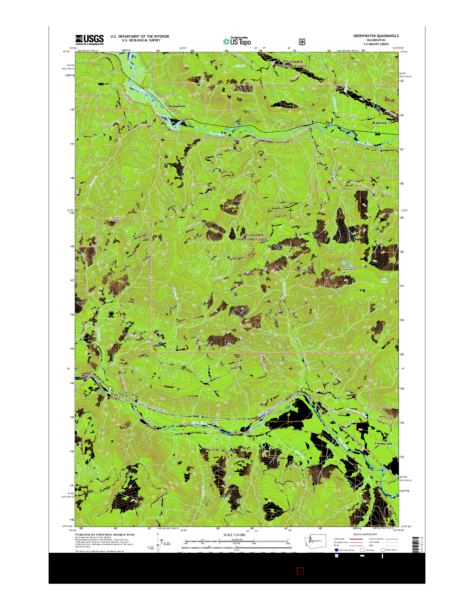 USGS US TOPO 7.5-MINUTE MAP FOR GREENWATER, WA 2017