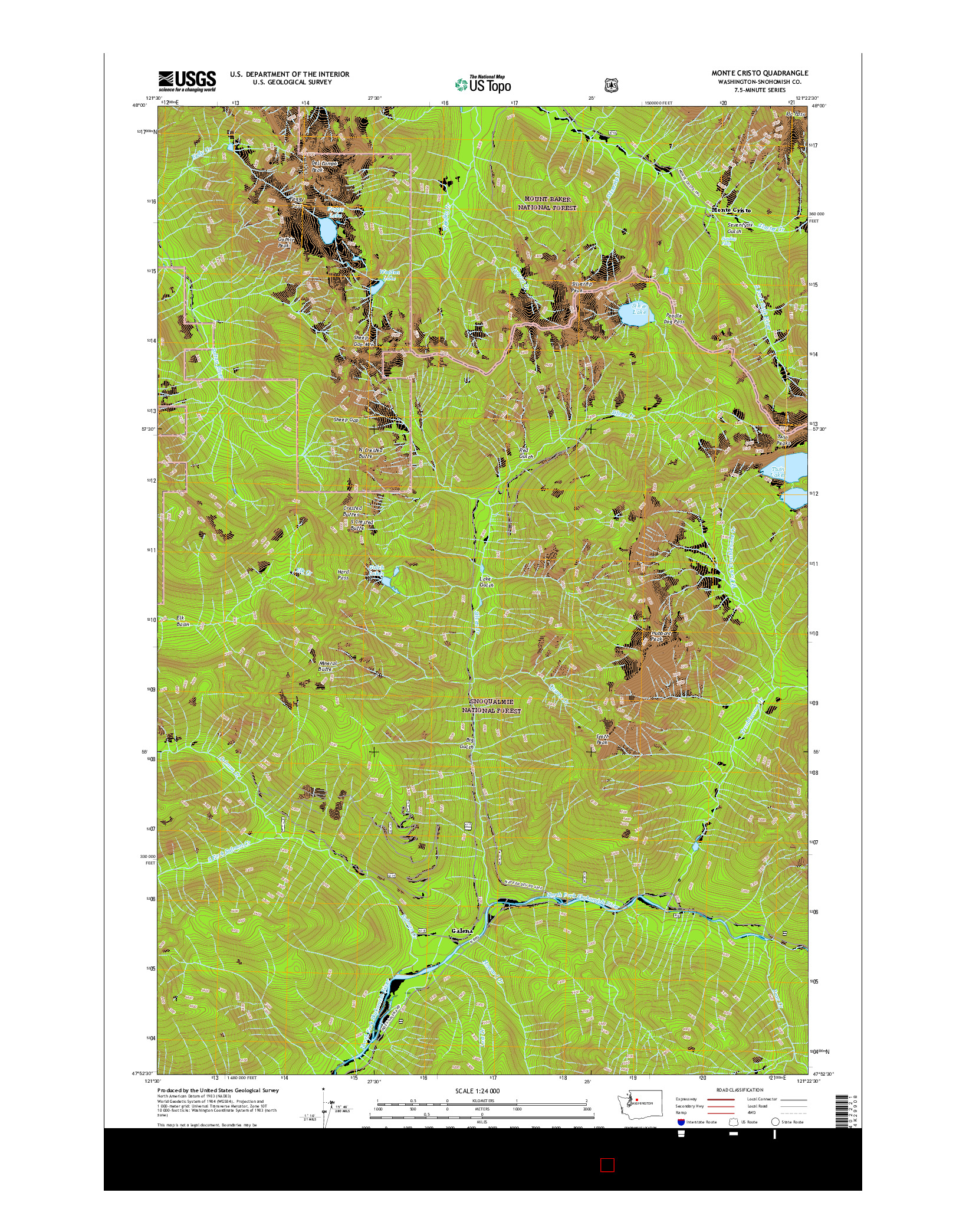 USGS US TOPO 7.5-MINUTE MAP FOR MONTE CRISTO, WA 2017