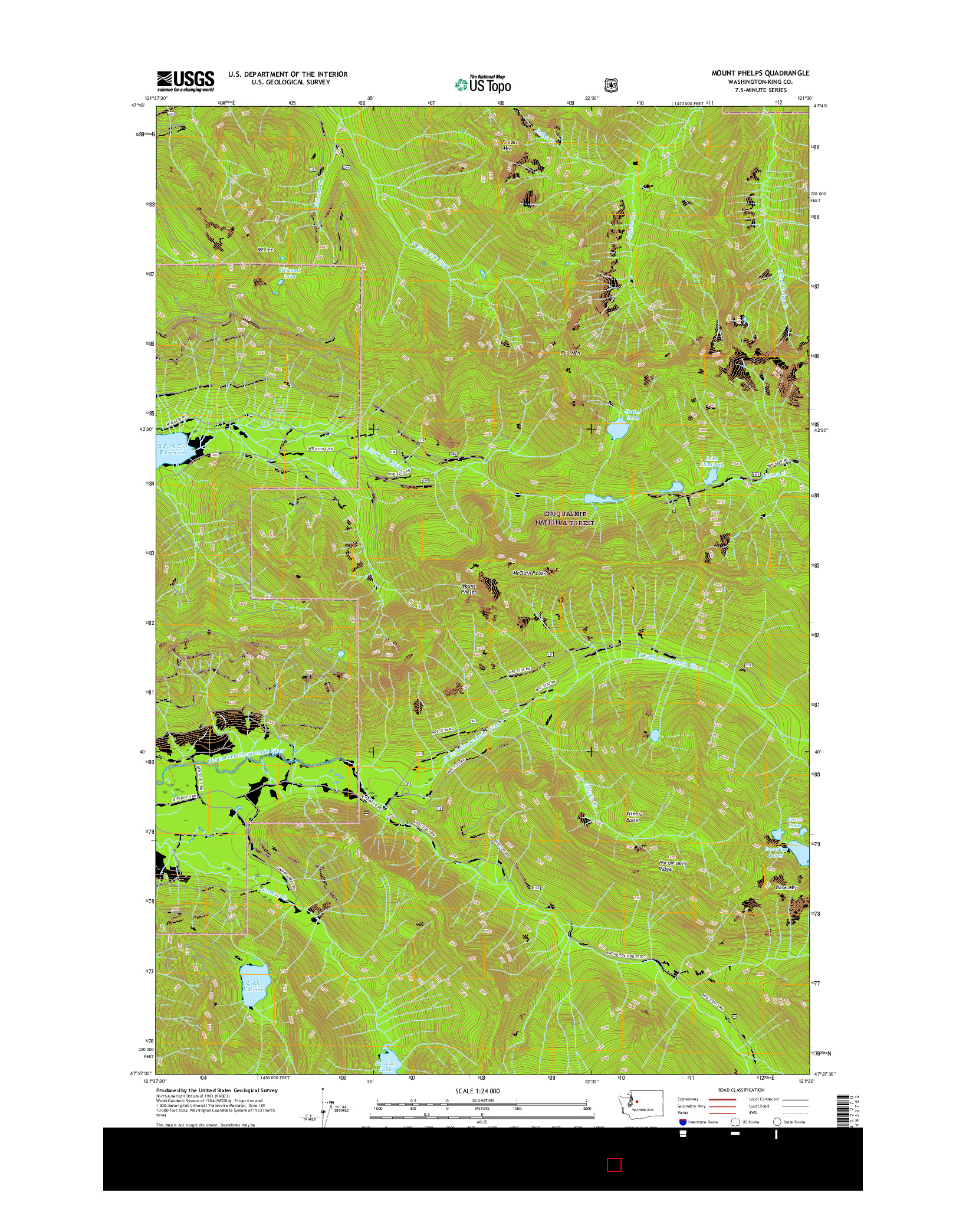 USGS US TOPO 7.5-MINUTE MAP FOR MOUNT PHELPS, WA 2017