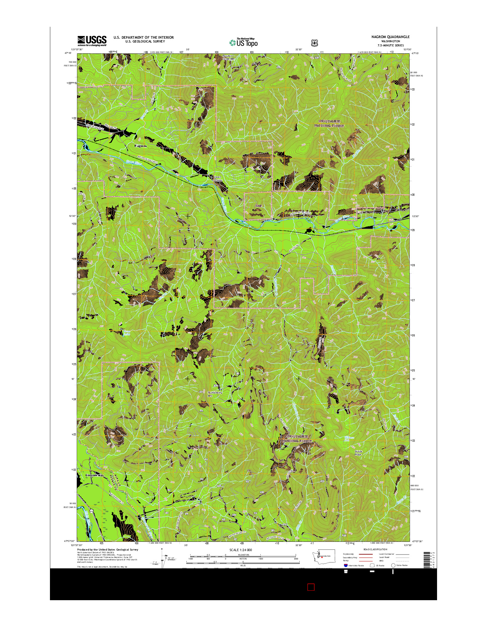USGS US TOPO 7.5-MINUTE MAP FOR NAGROM, WA 2017