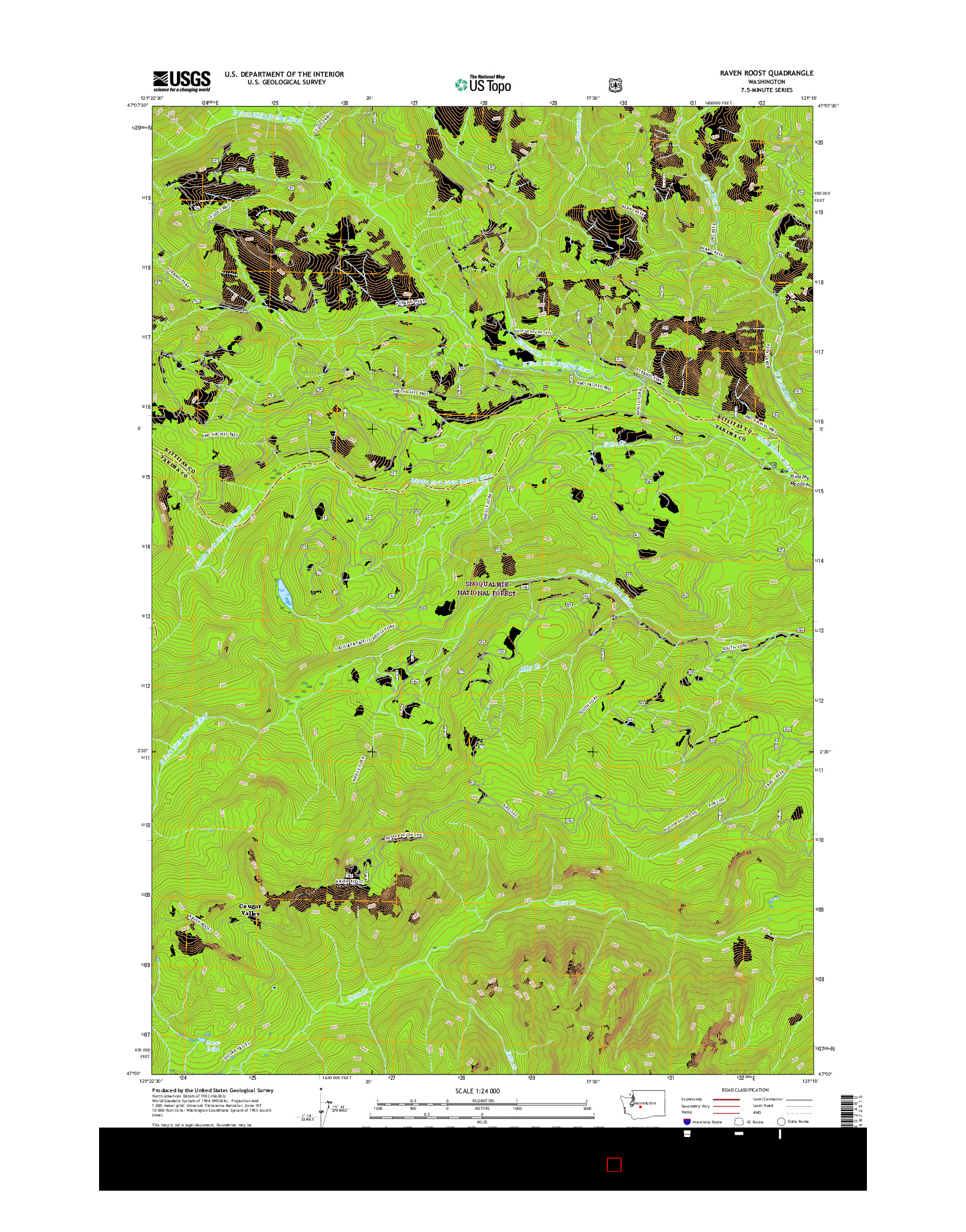 USGS US TOPO 7.5-MINUTE MAP FOR RAVEN ROOST, WA 2017