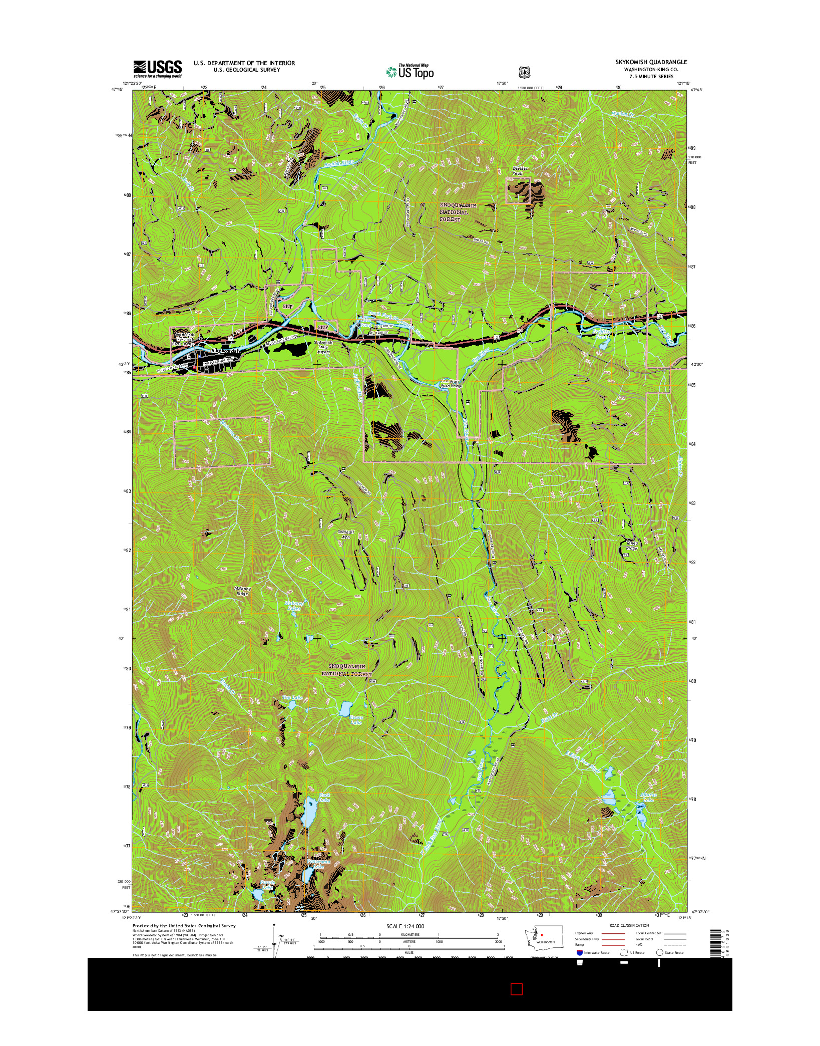 USGS US TOPO 7.5-MINUTE MAP FOR SKYKOMISH, WA 2017