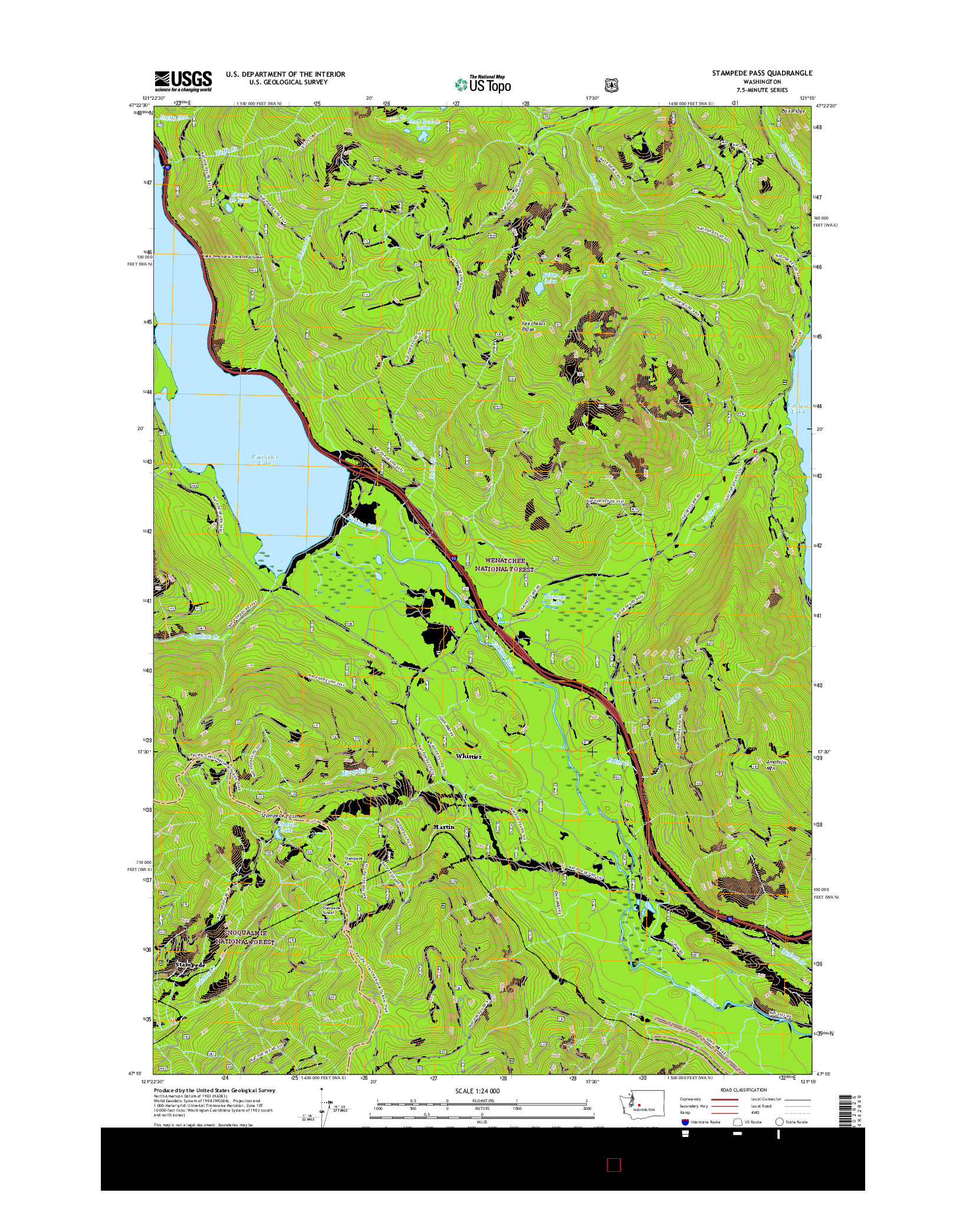 USGS US TOPO 7.5-MINUTE MAP FOR STAMPEDE PASS, WA 2017