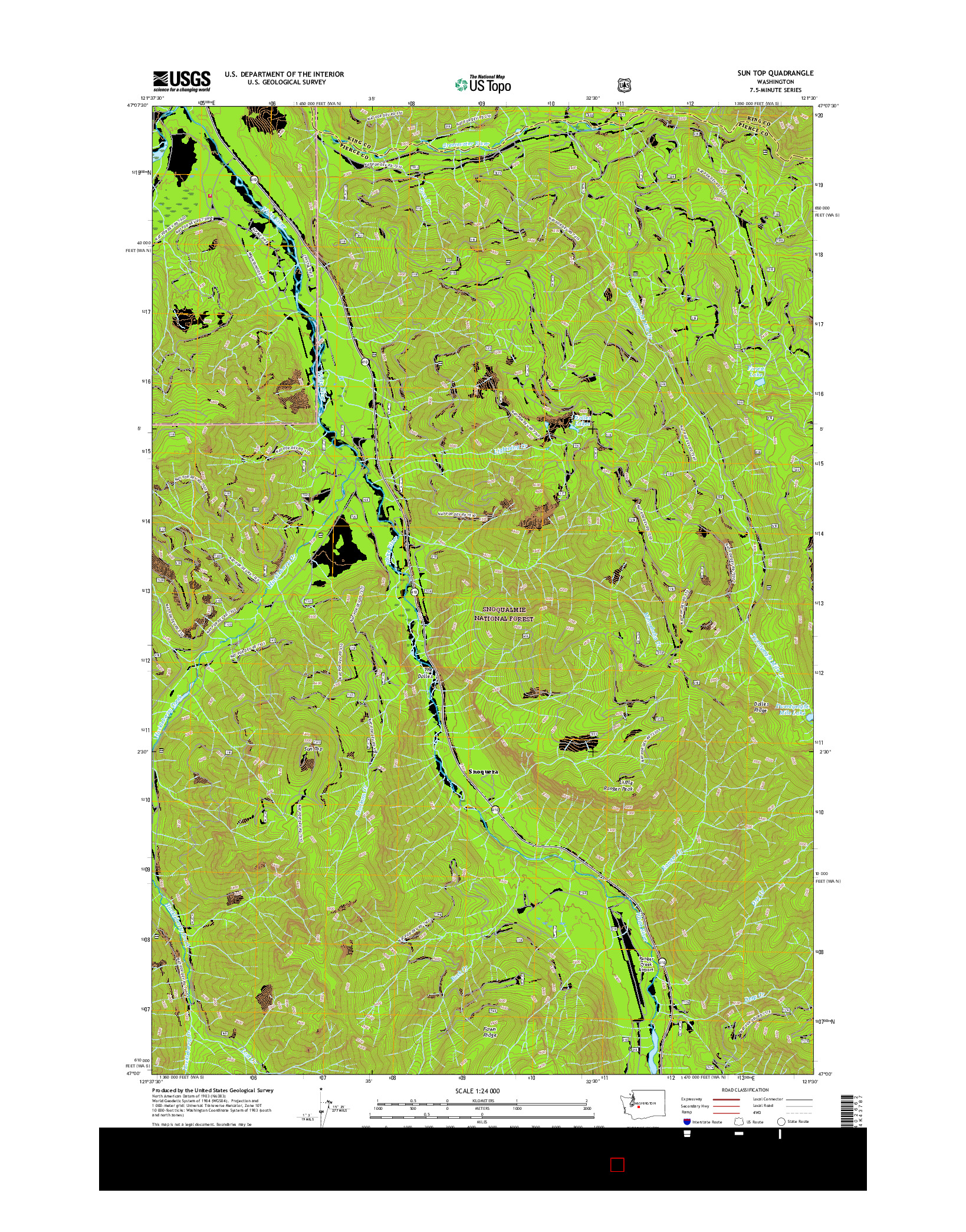 USGS US TOPO 7.5-MINUTE MAP FOR SUN TOP, WA 2017