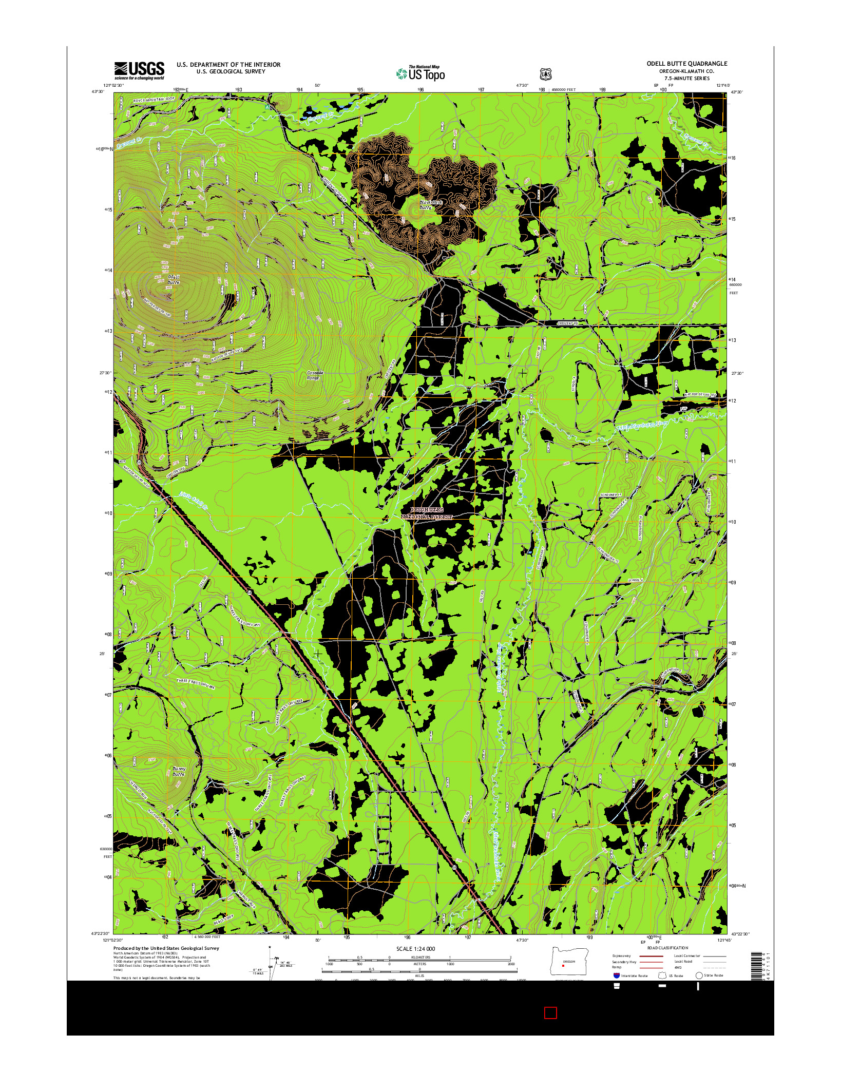 USGS US TOPO 7.5-MINUTE MAP FOR ODELL BUTTE, OR 2017