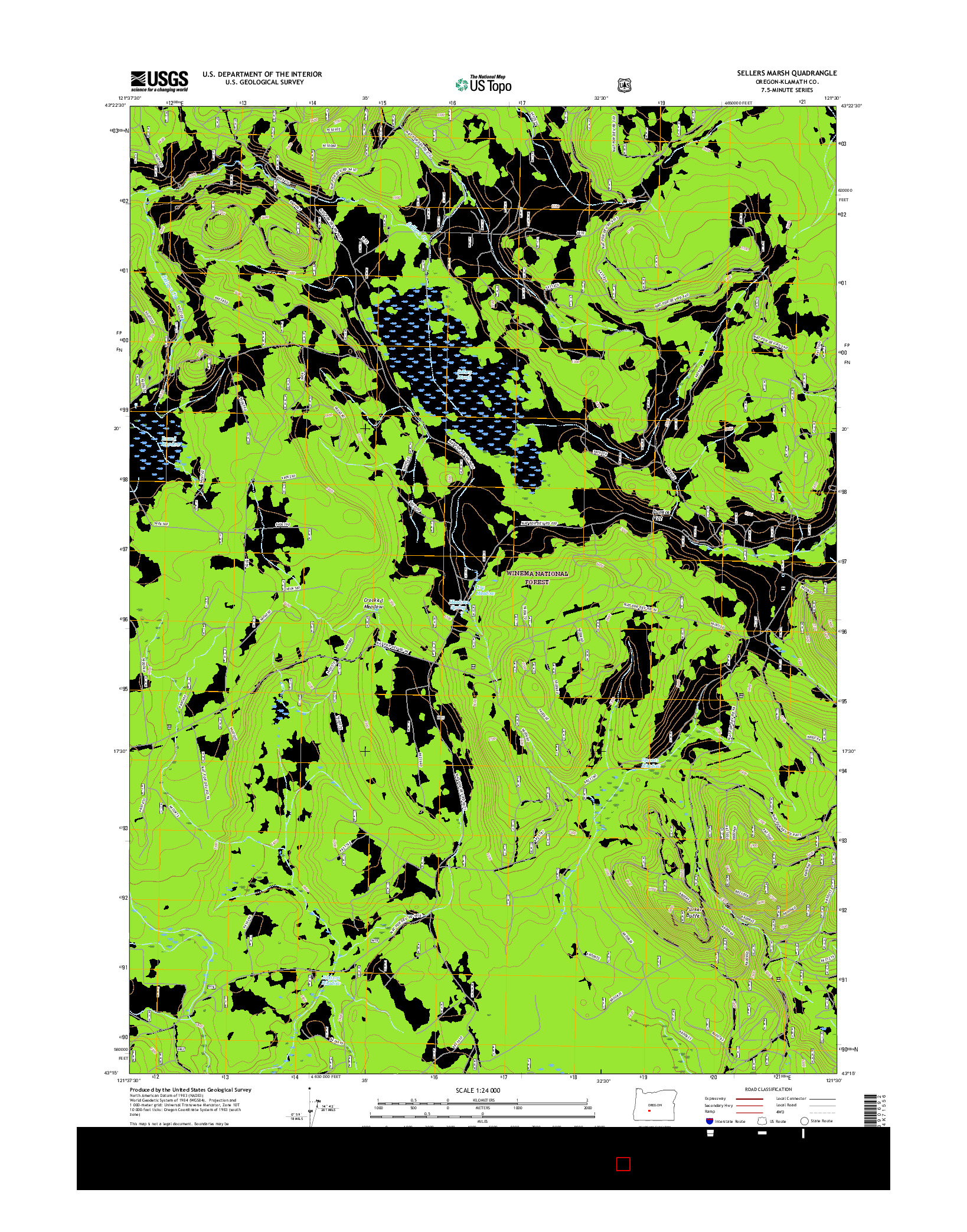 USGS US TOPO 7.5-MINUTE MAP FOR SELLERS MARSH, OR 2017