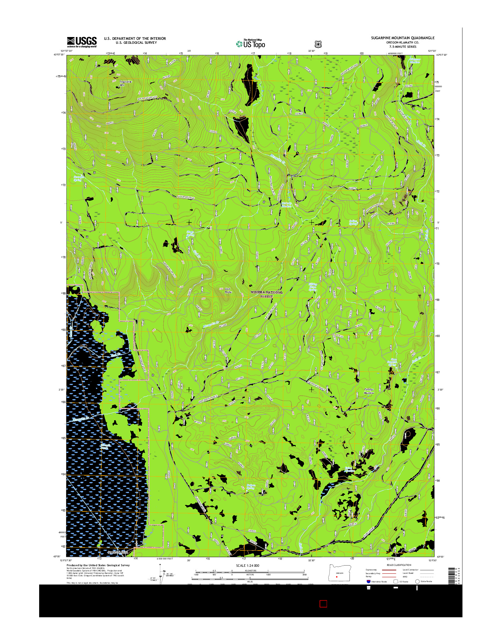 USGS US TOPO 7.5-MINUTE MAP FOR SUGARPINE MOUNTAIN, OR 2017