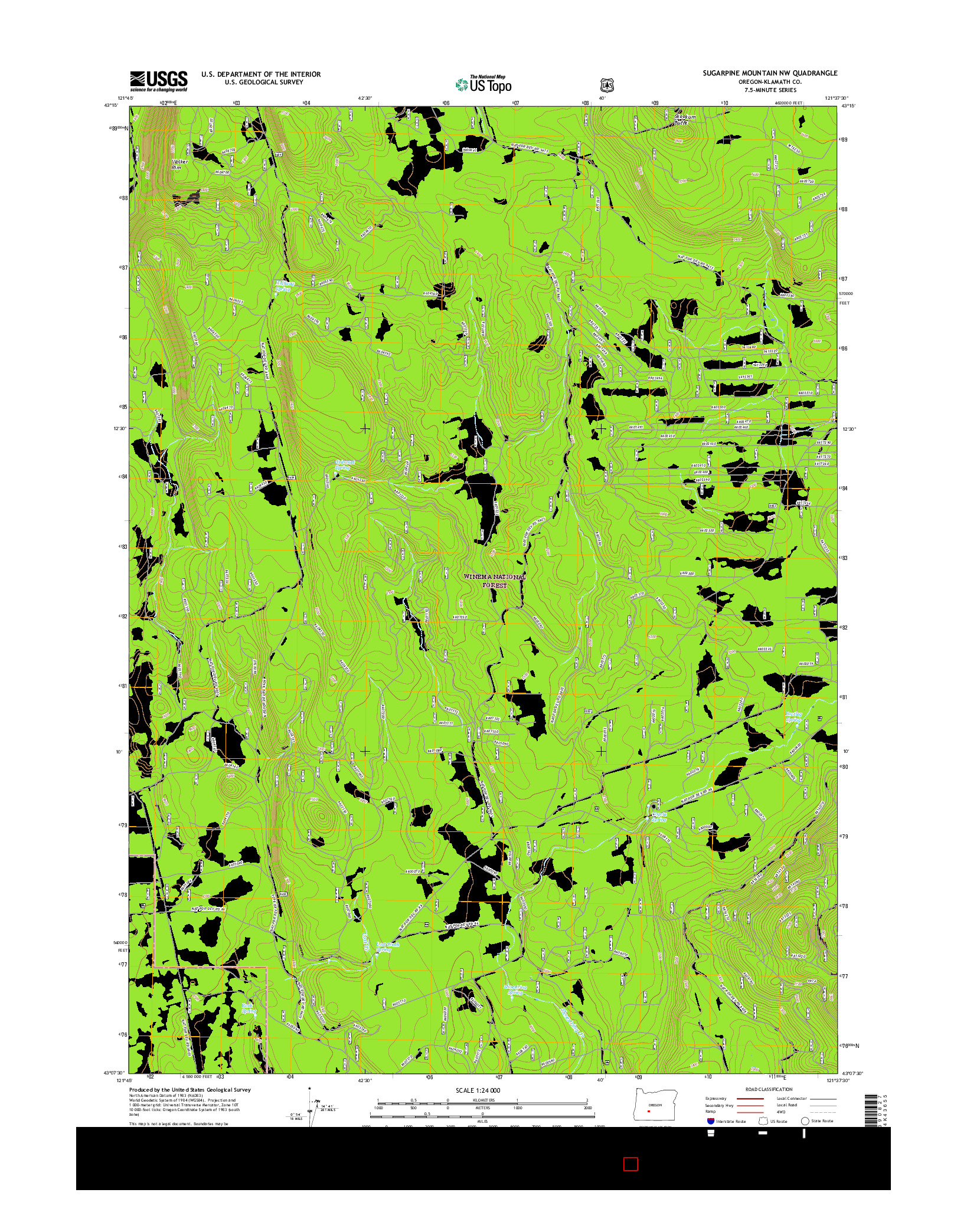 USGS US TOPO 7.5-MINUTE MAP FOR SUGARPINE MOUNTAIN NW, OR 2017