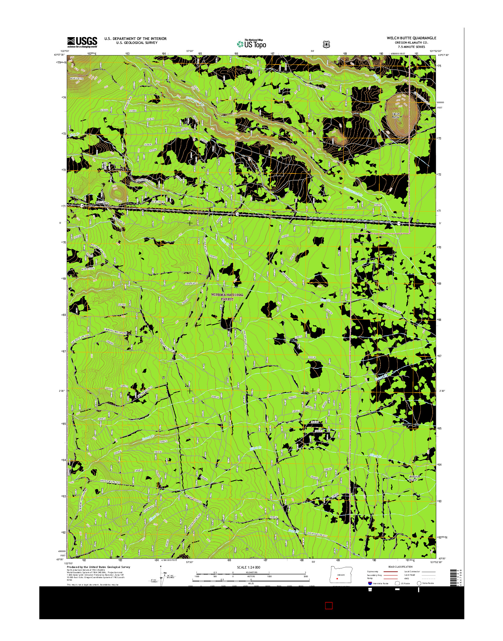 USGS US TOPO 7.5-MINUTE MAP FOR WELCH BUTTE, OR 2017