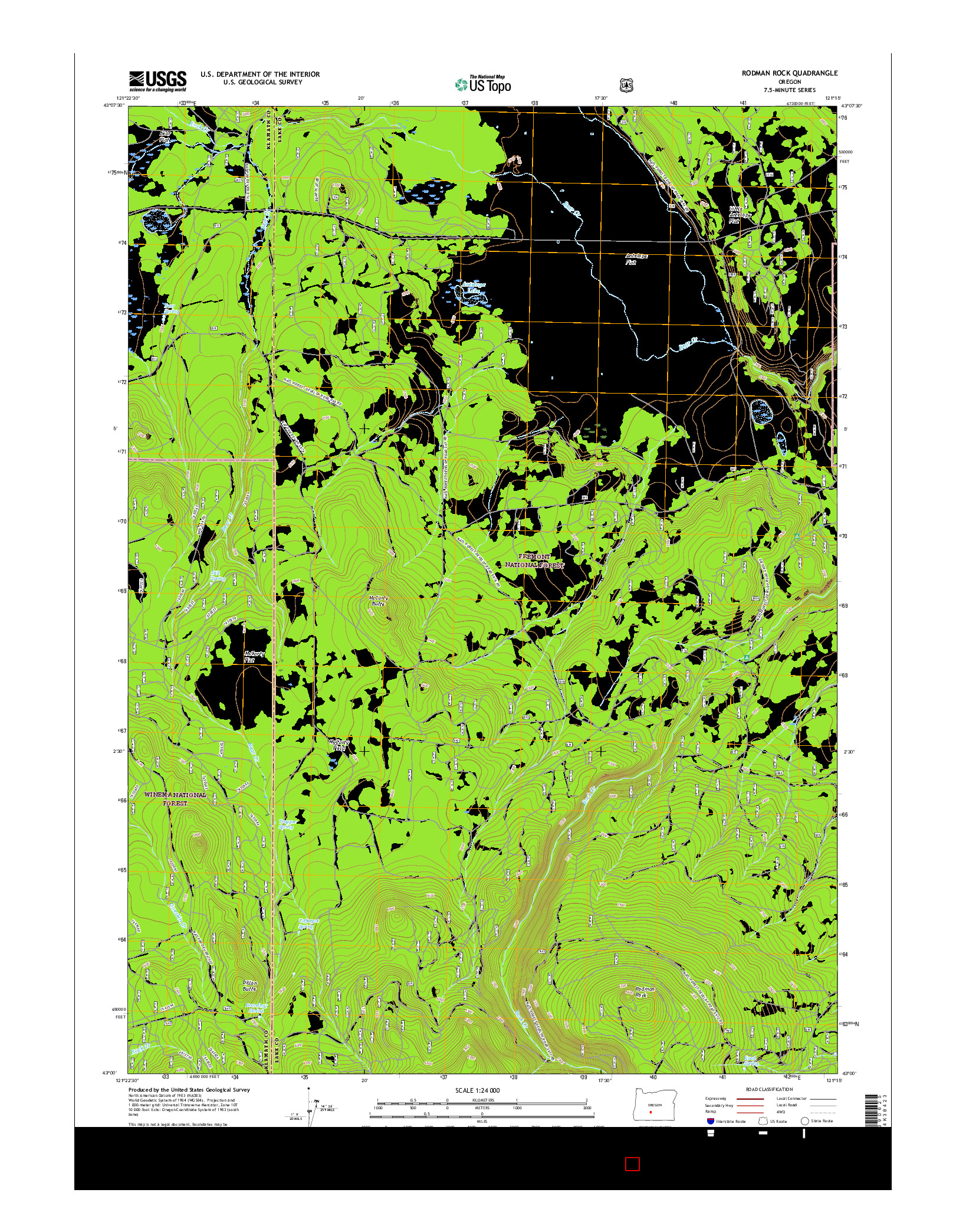 USGS US TOPO 7.5-MINUTE MAP FOR RODMAN ROCK, OR 2017