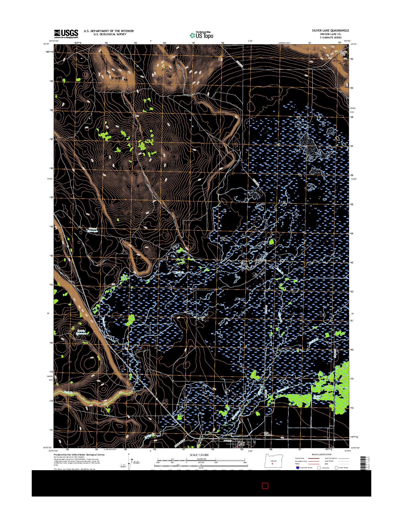 USGS US TOPO 7.5-MINUTE MAP FOR SILVER LAKE, OR 2017