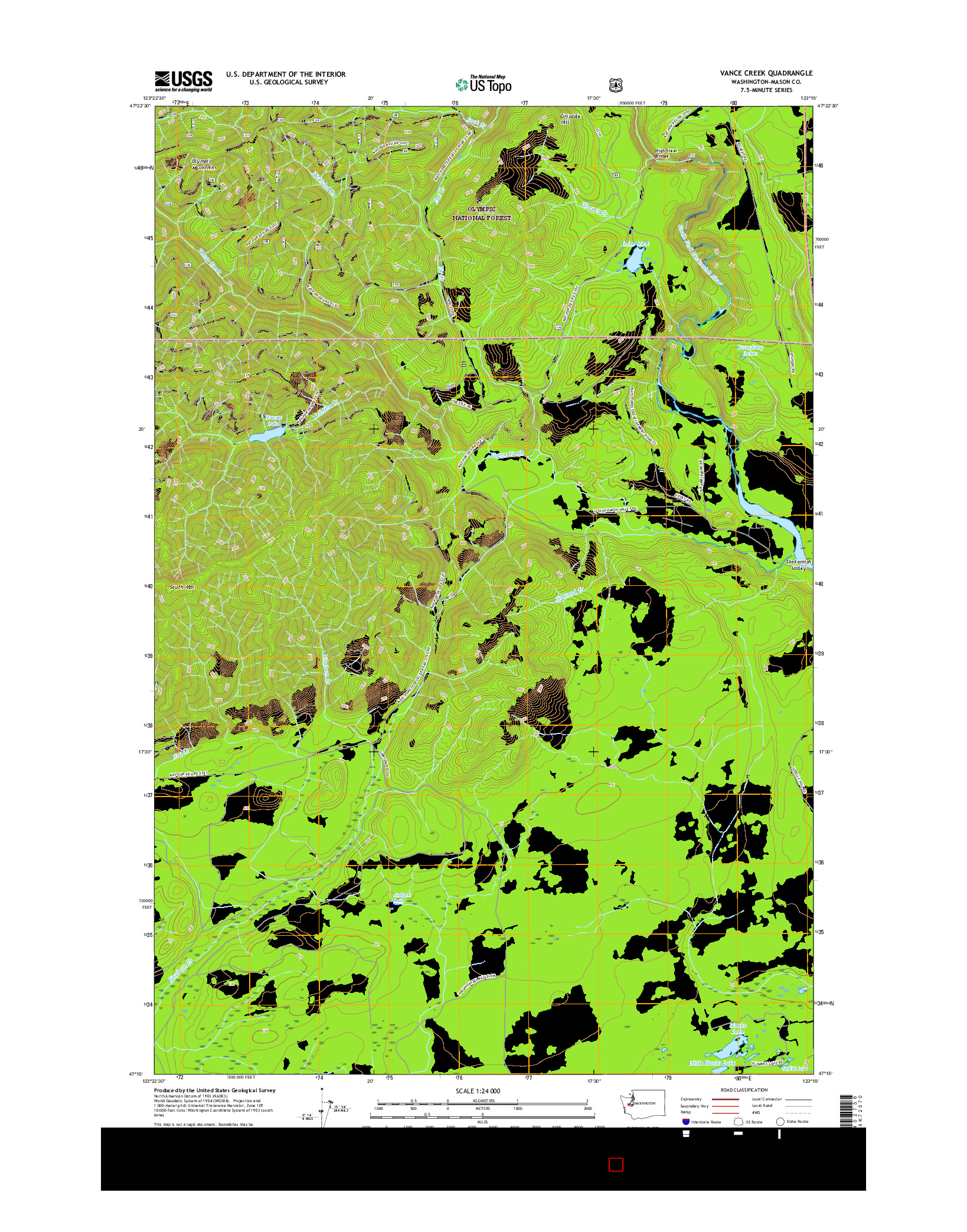 USGS US TOPO 7.5-MINUTE MAP FOR VANCE CREEK, WA 2017