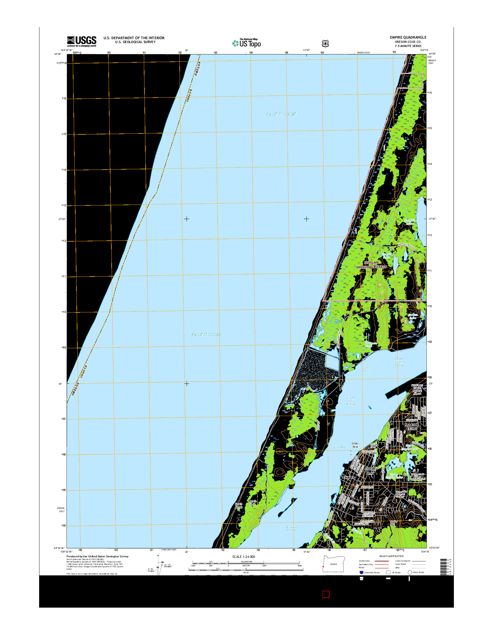 USGS US TOPO 7.5-MINUTE MAP FOR EMPIRE, OR 2017