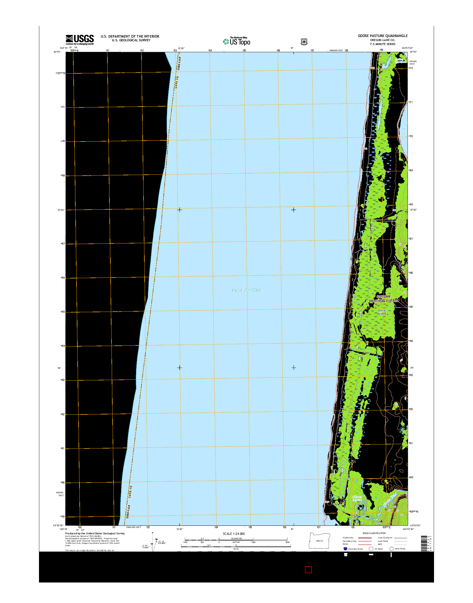 USGS US TOPO 7.5-MINUTE MAP FOR GOOSE PASTURE, OR 2017