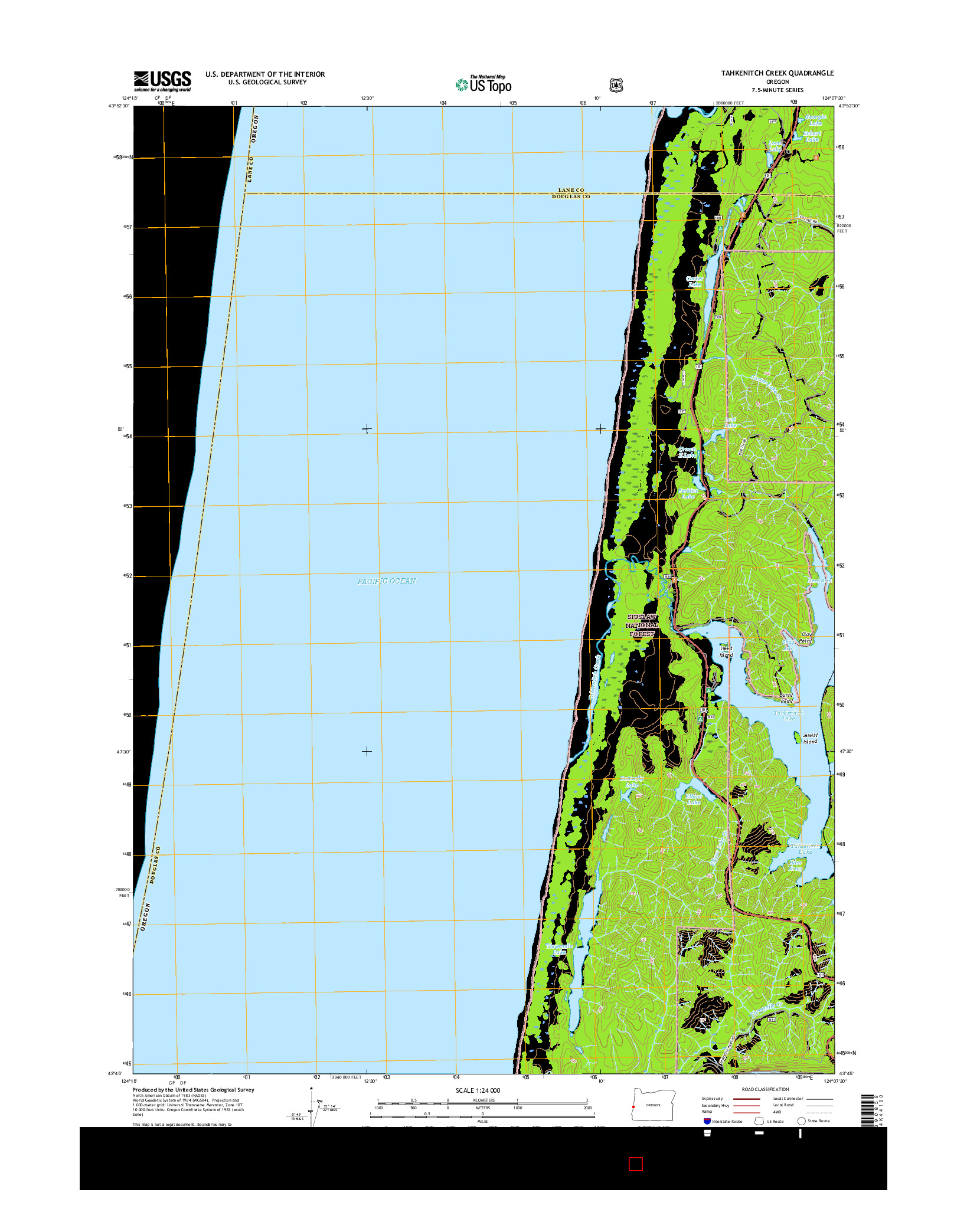 USGS US TOPO 7.5-MINUTE MAP FOR TAHKENITCH CREEK, OR 2017