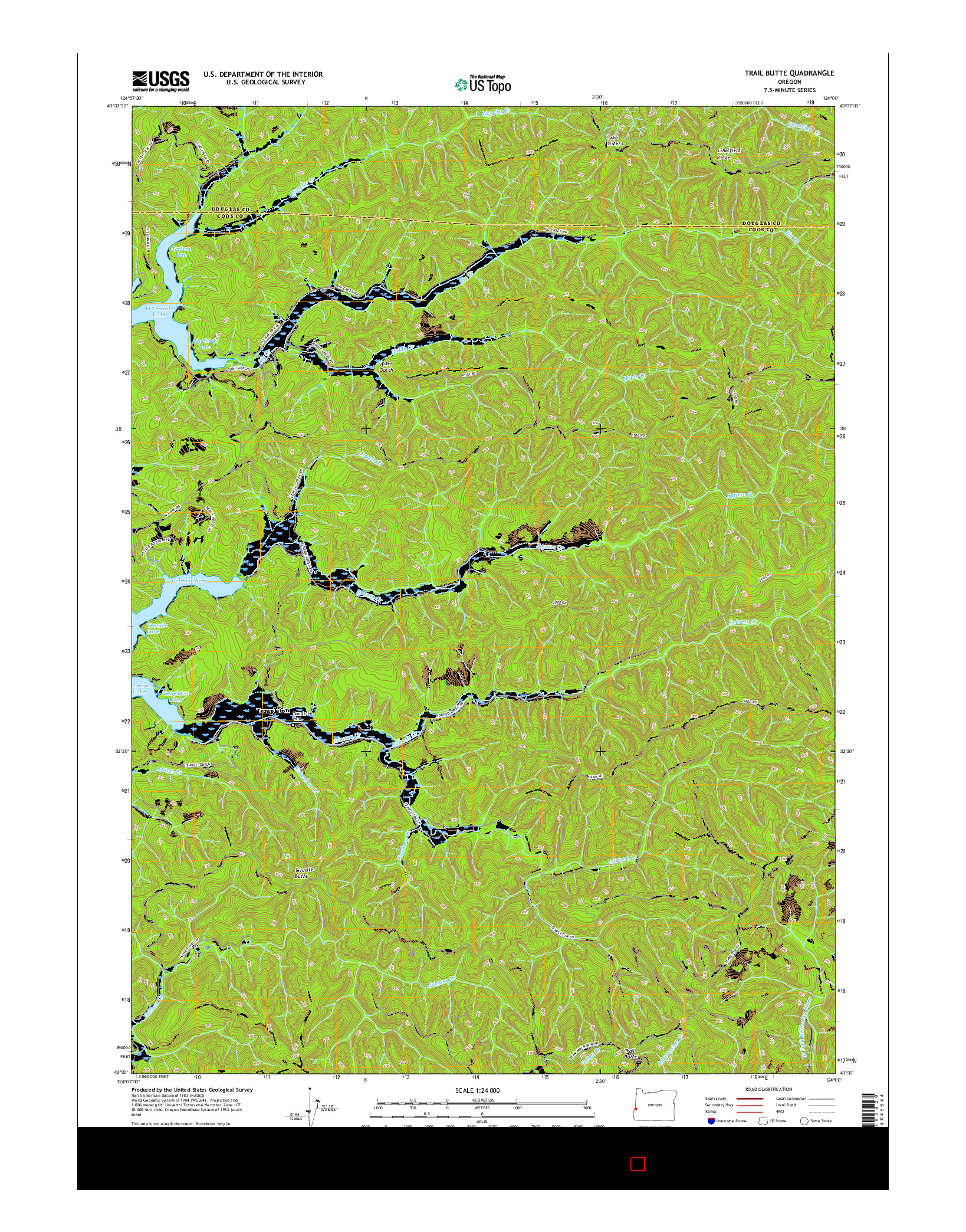 USGS US TOPO 7.5-MINUTE MAP FOR TRAIL BUTTE, OR 2017