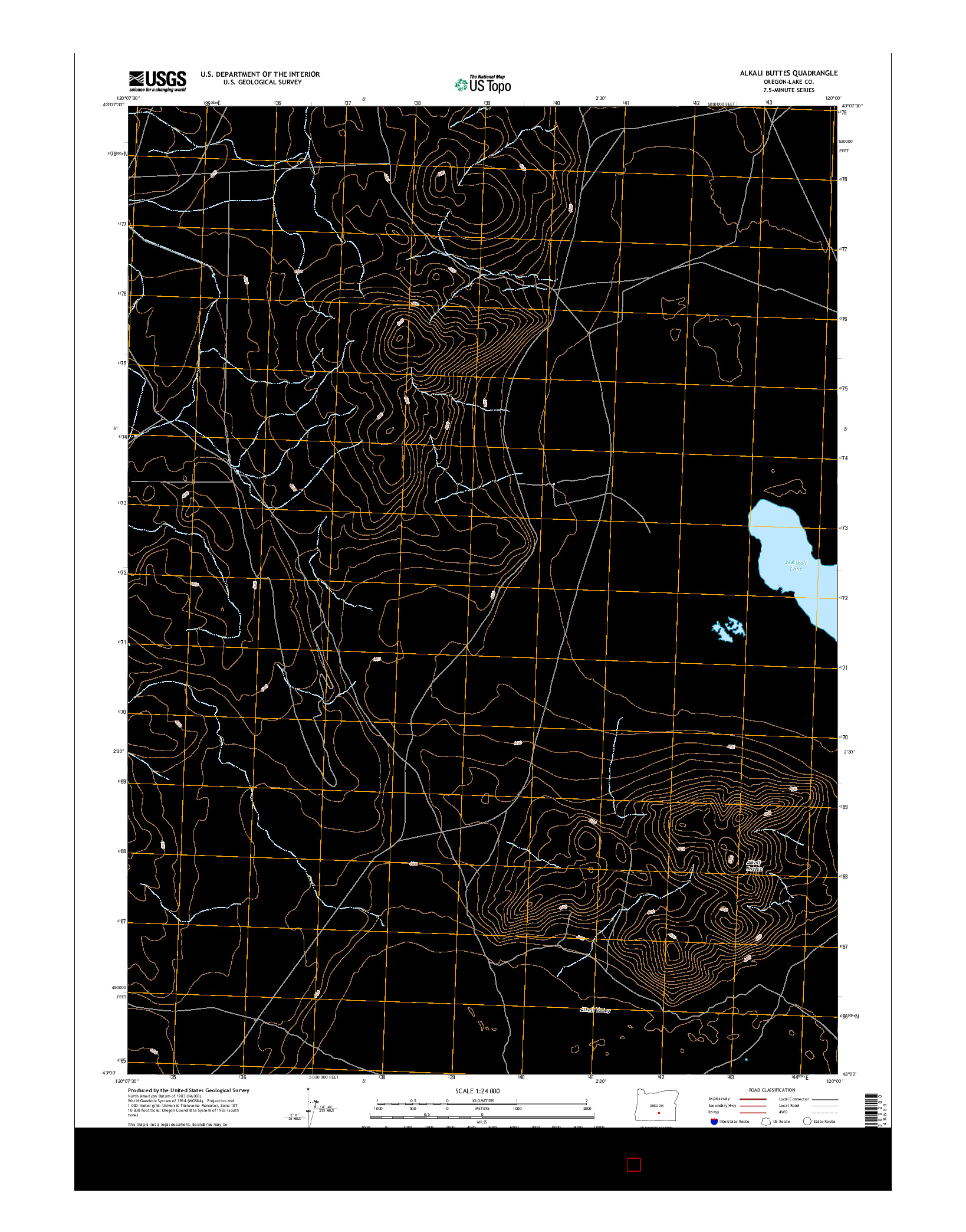 USGS US TOPO 7.5-MINUTE MAP FOR ALKALI BUTTES, OR 2017