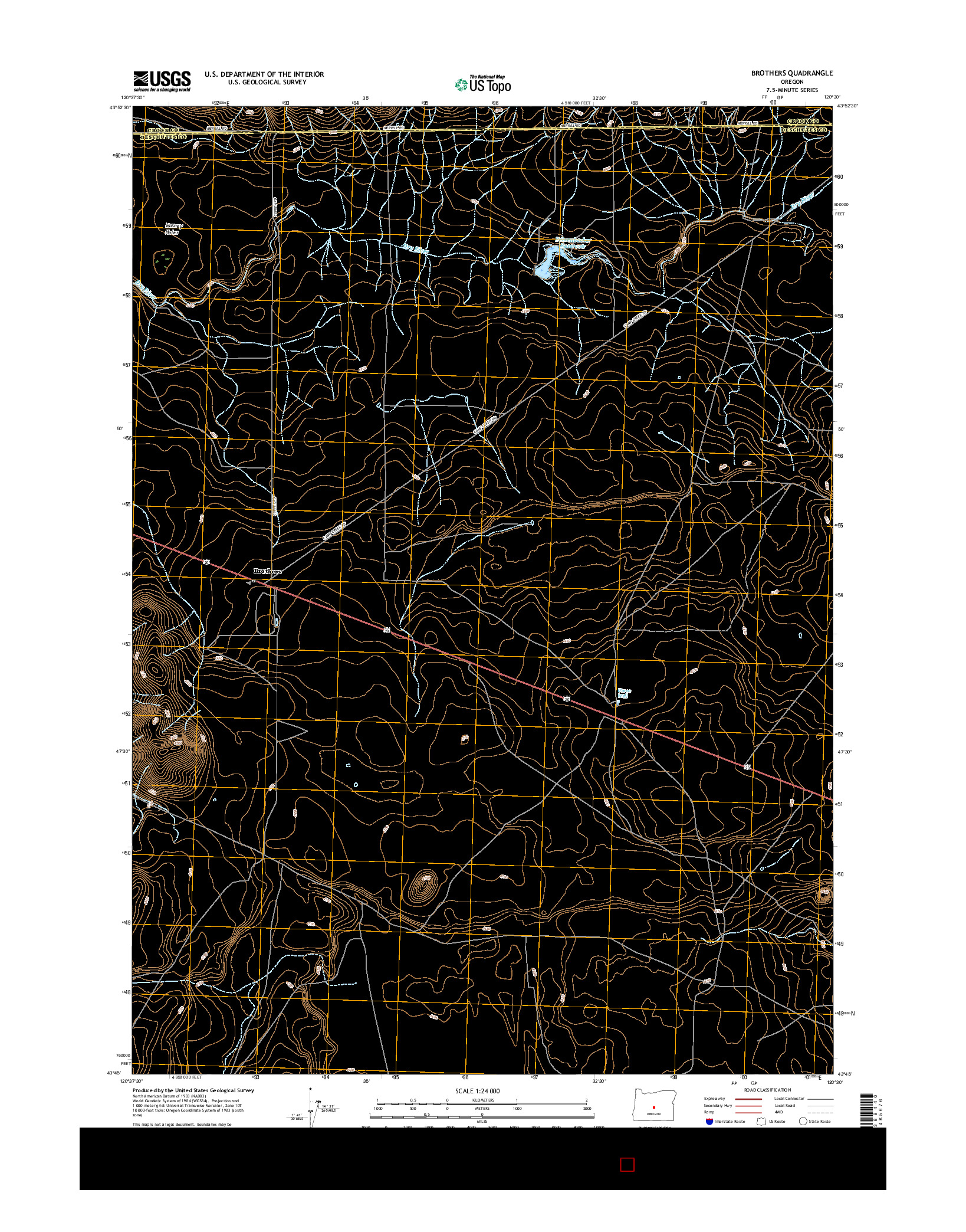 USGS US TOPO 7.5-MINUTE MAP FOR BROTHERS, OR 2017