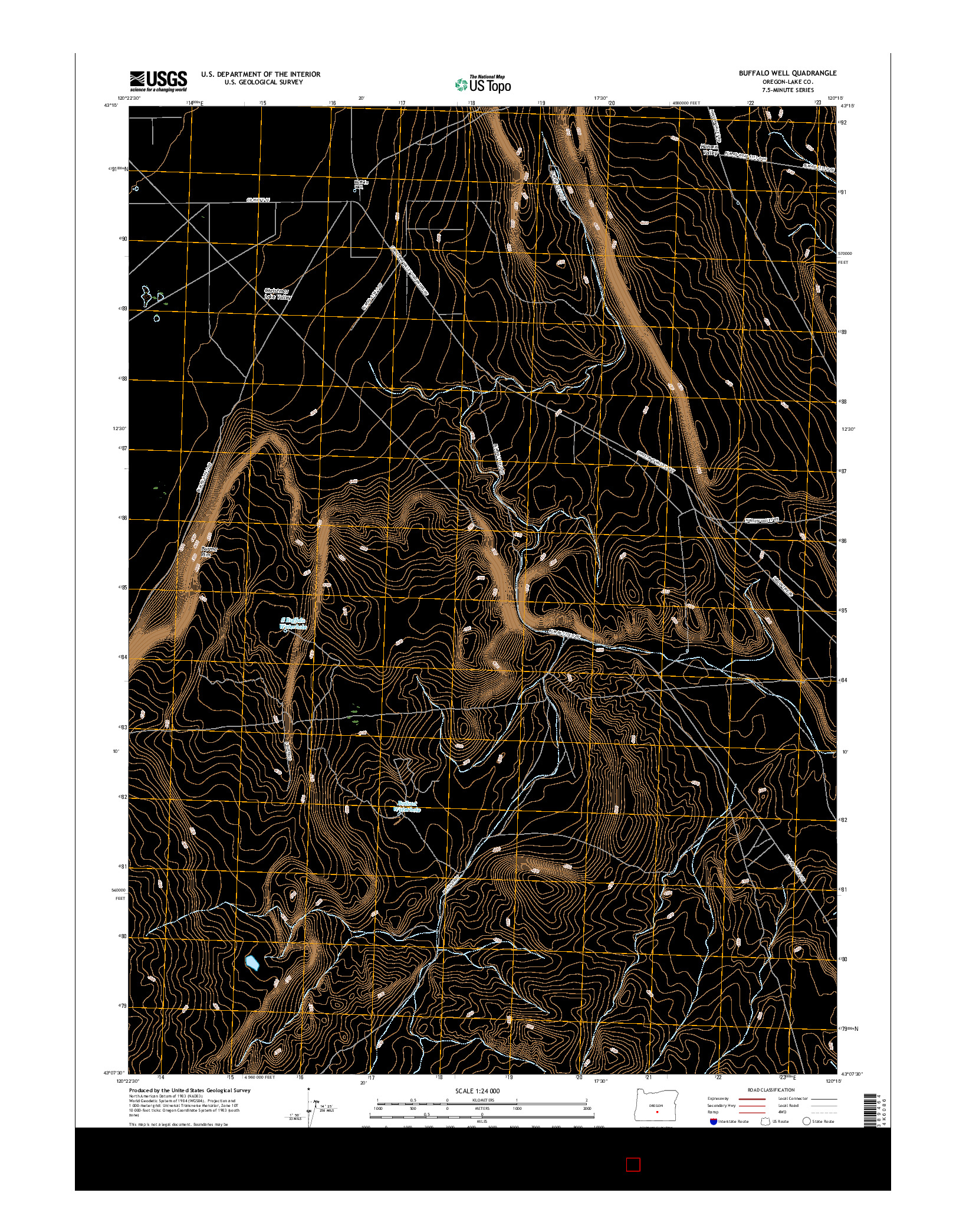 USGS US TOPO 7.5-MINUTE MAP FOR BUFFALO WELL, OR 2017