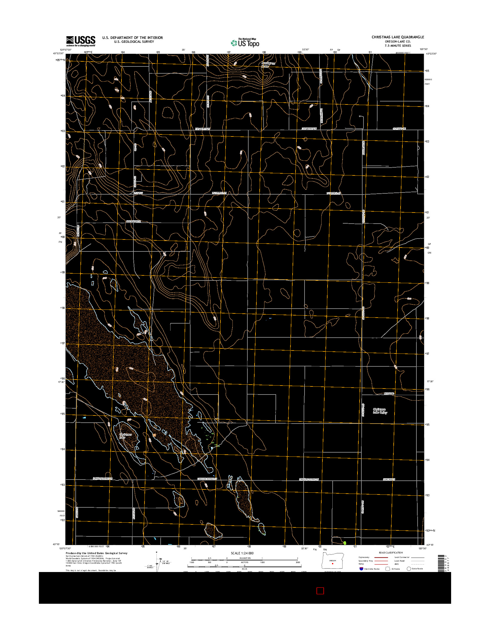 USGS US TOPO 7.5-MINUTE MAP FOR CHRISTMAS LAKE, OR 2017