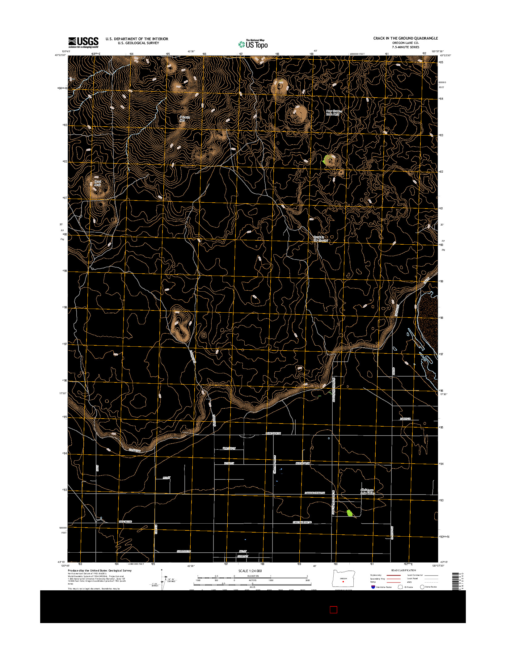 USGS US TOPO 7.5-MINUTE MAP FOR CRACK IN THE GROUND, OR 2017