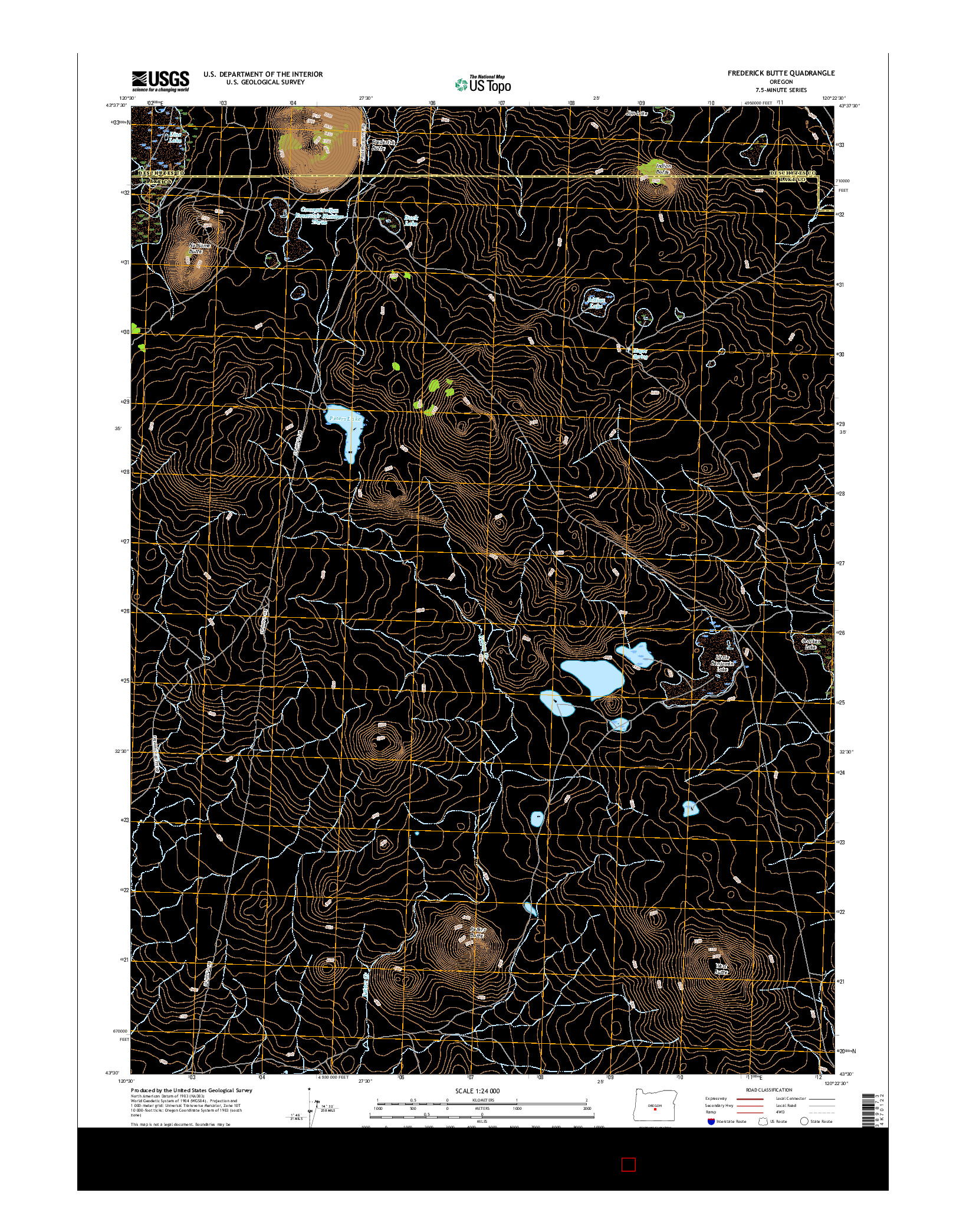 USGS US TOPO 7.5-MINUTE MAP FOR FREDERICK BUTTE, OR 2017