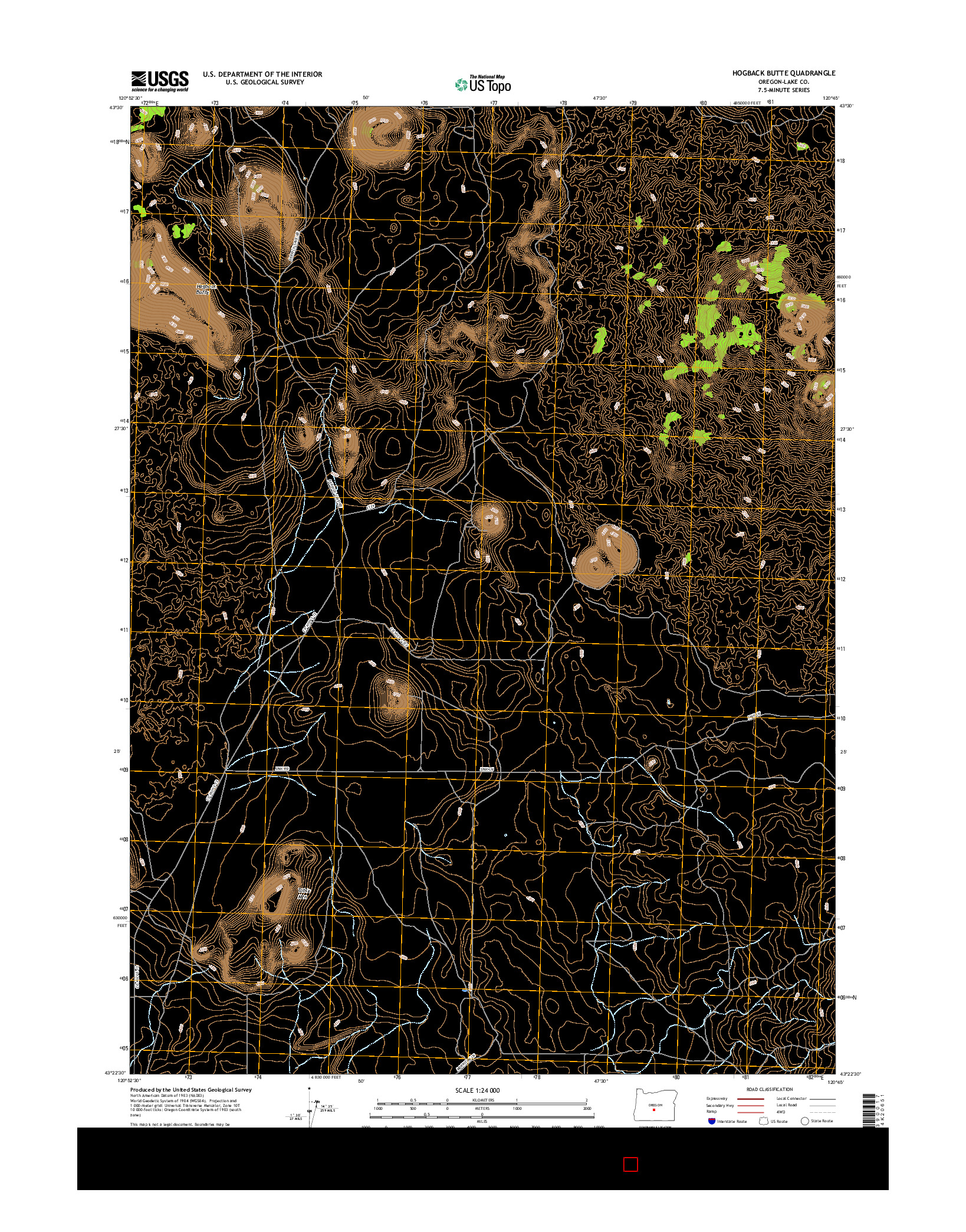 USGS US TOPO 7.5-MINUTE MAP FOR HOGBACK BUTTE, OR 2017