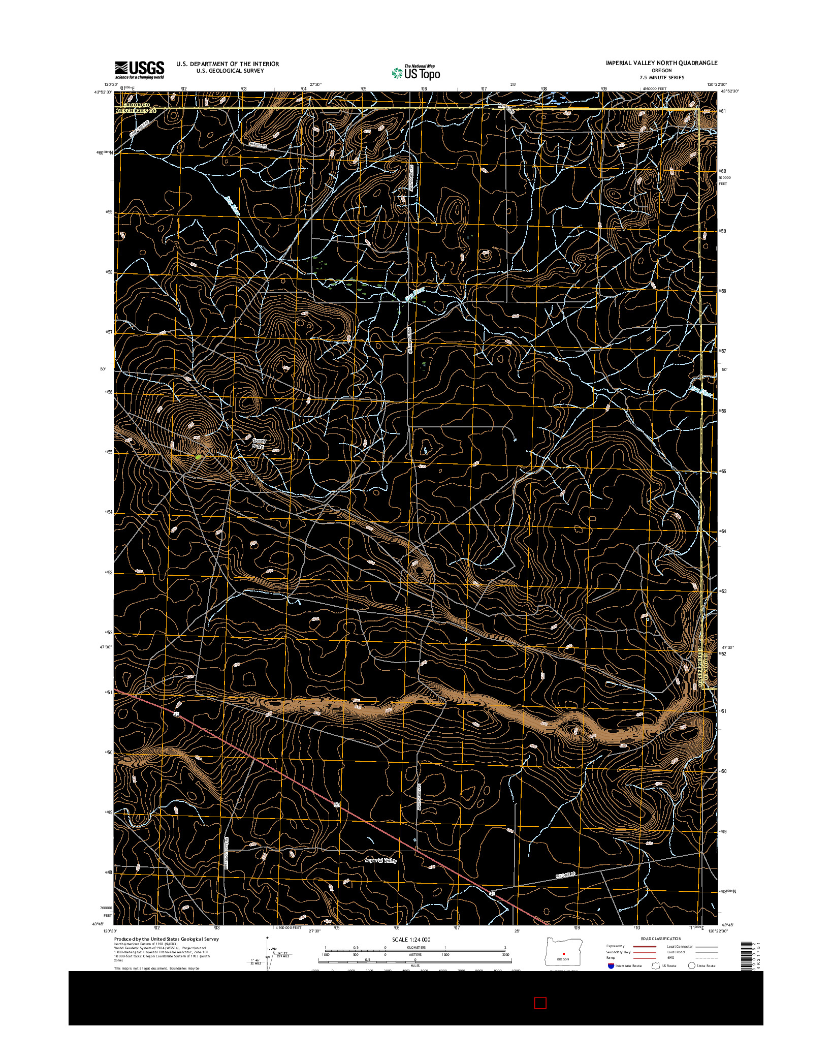 USGS US TOPO 7.5-MINUTE MAP FOR IMPERIAL VALLEY NORTH, OR 2017