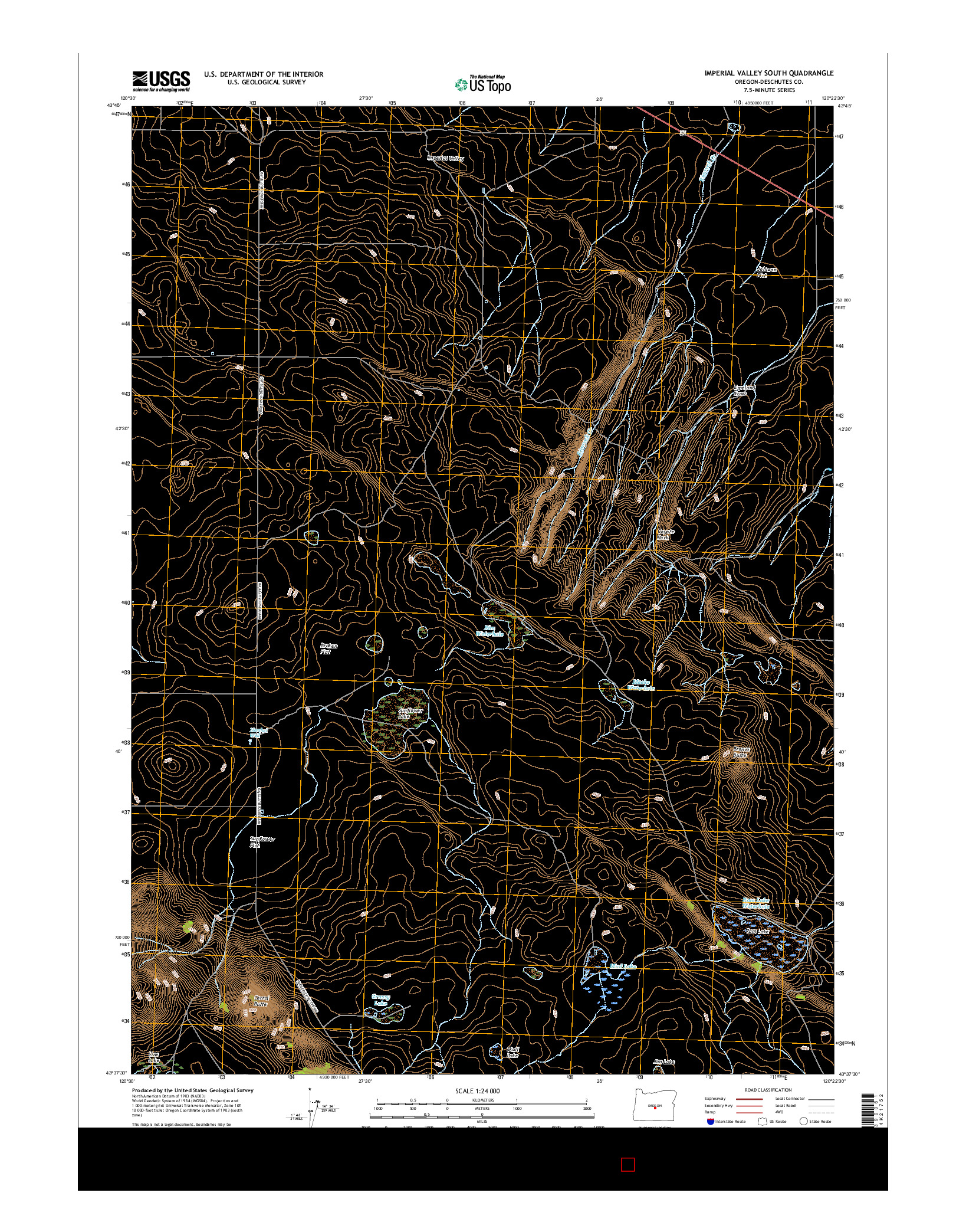 USGS US TOPO 7.5-MINUTE MAP FOR IMPERIAL VALLEY SOUTH, OR 2017