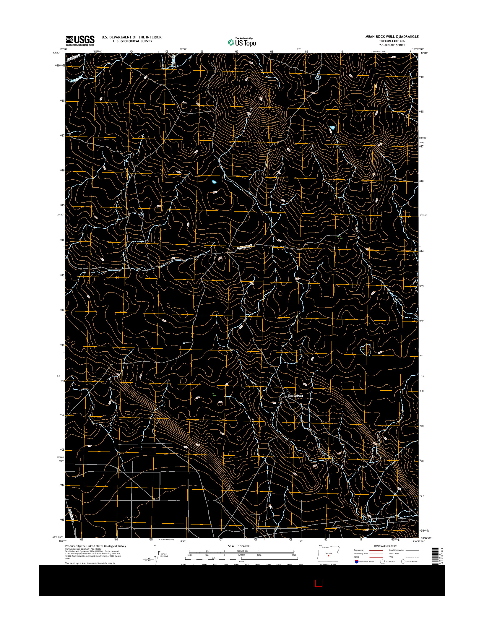 USGS US TOPO 7.5-MINUTE MAP FOR MEAN ROCK WELL, OR 2017