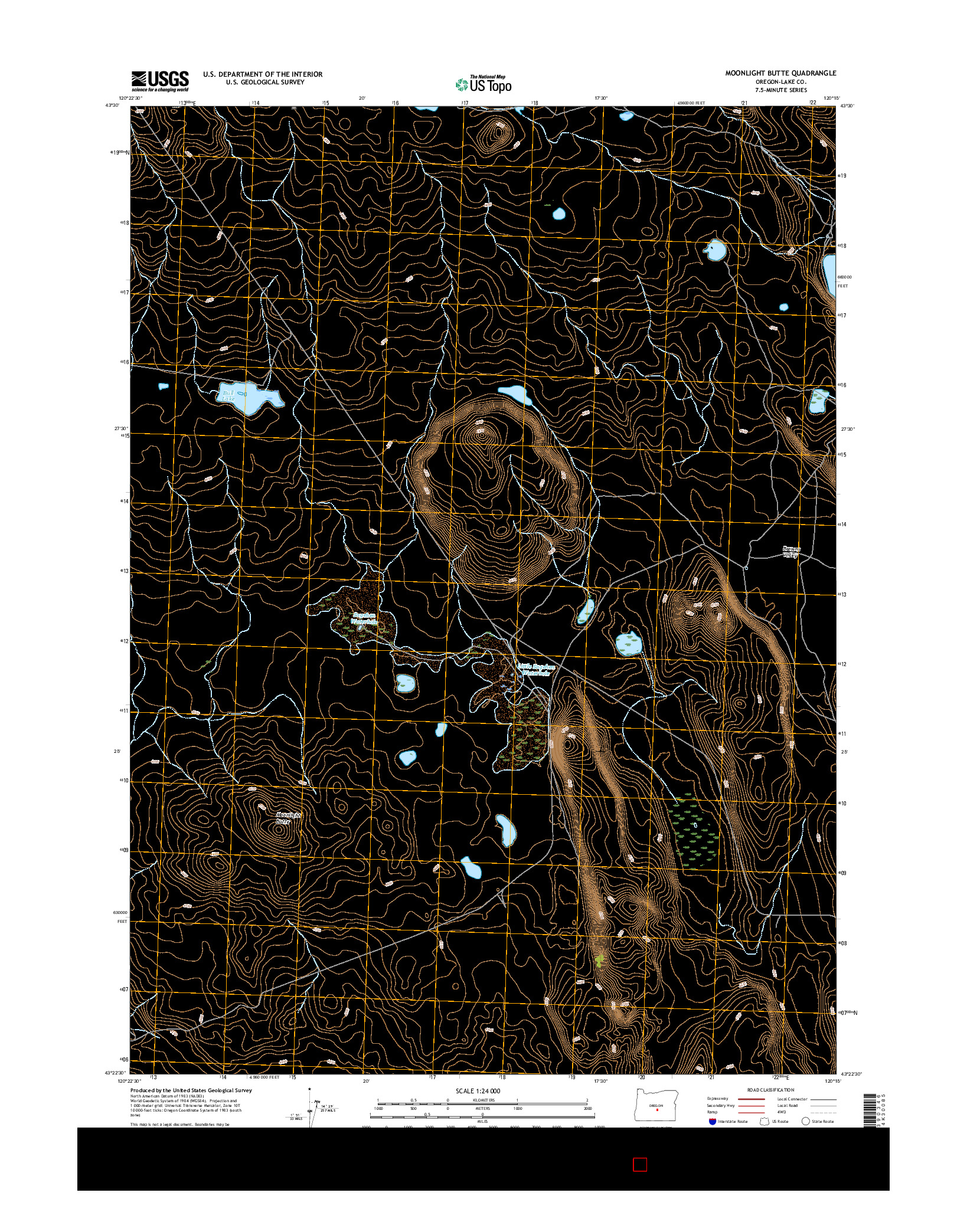 USGS US TOPO 7.5-MINUTE MAP FOR MOONLIGHT BUTTE, OR 2017