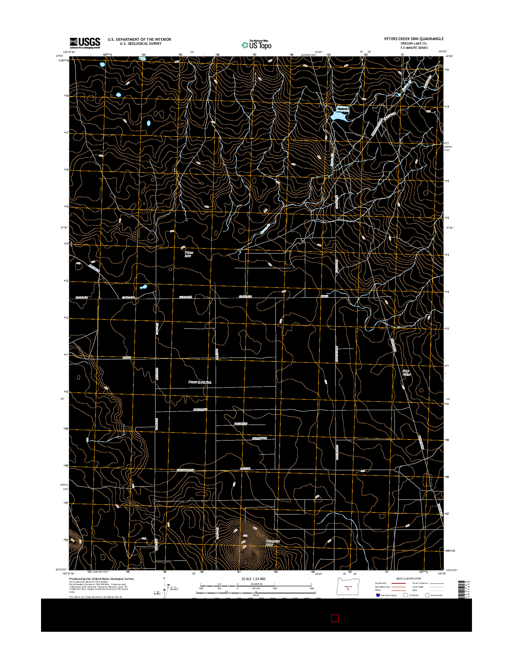 USGS US TOPO 7.5-MINUTE MAP FOR PETERS CREEK SINK, OR 2017