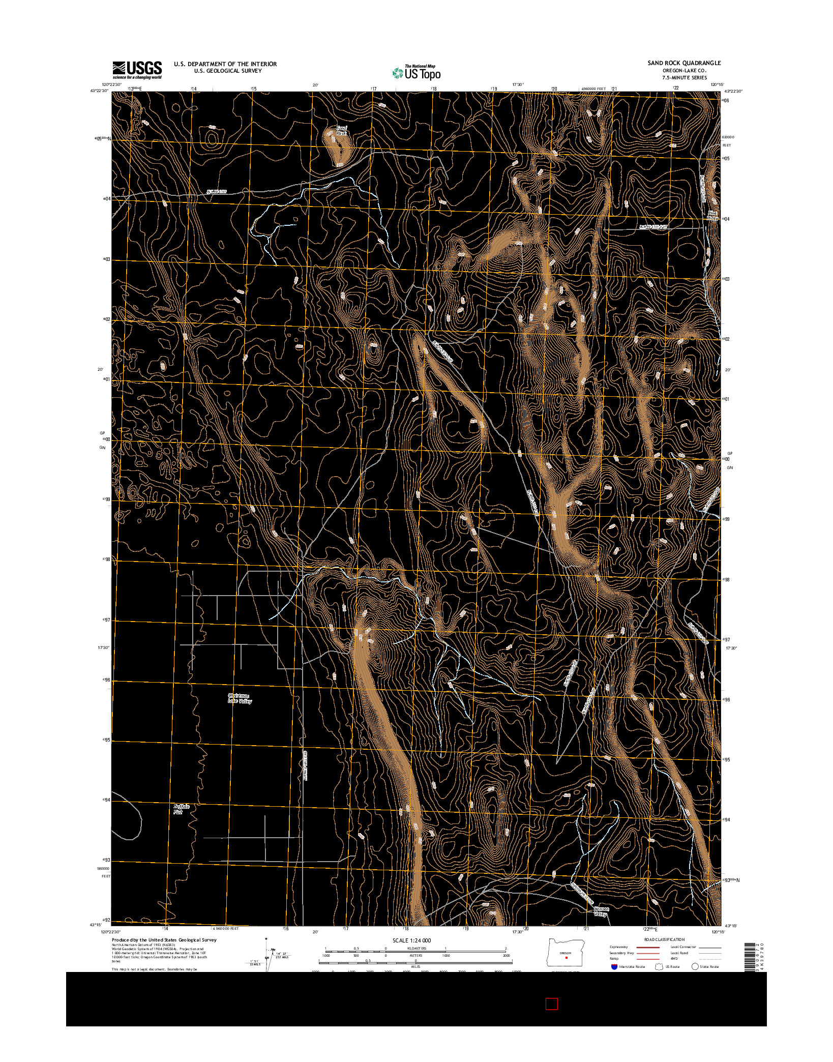 USGS US TOPO 7.5-MINUTE MAP FOR SAND ROCK, OR 2017