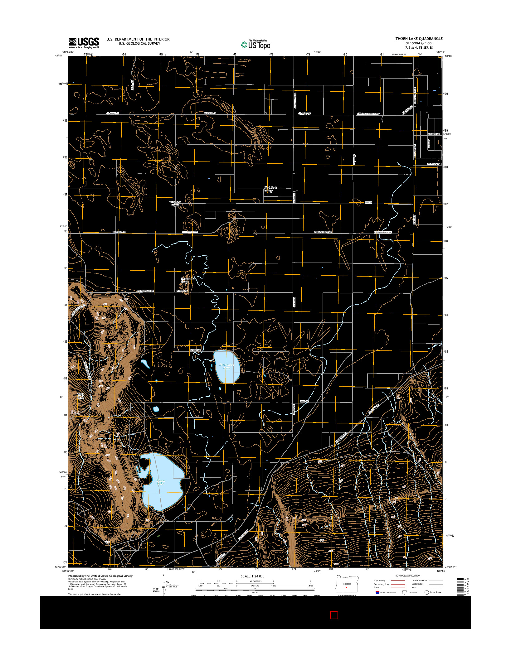 USGS US TOPO 7.5-MINUTE MAP FOR THORN LAKE, OR 2017