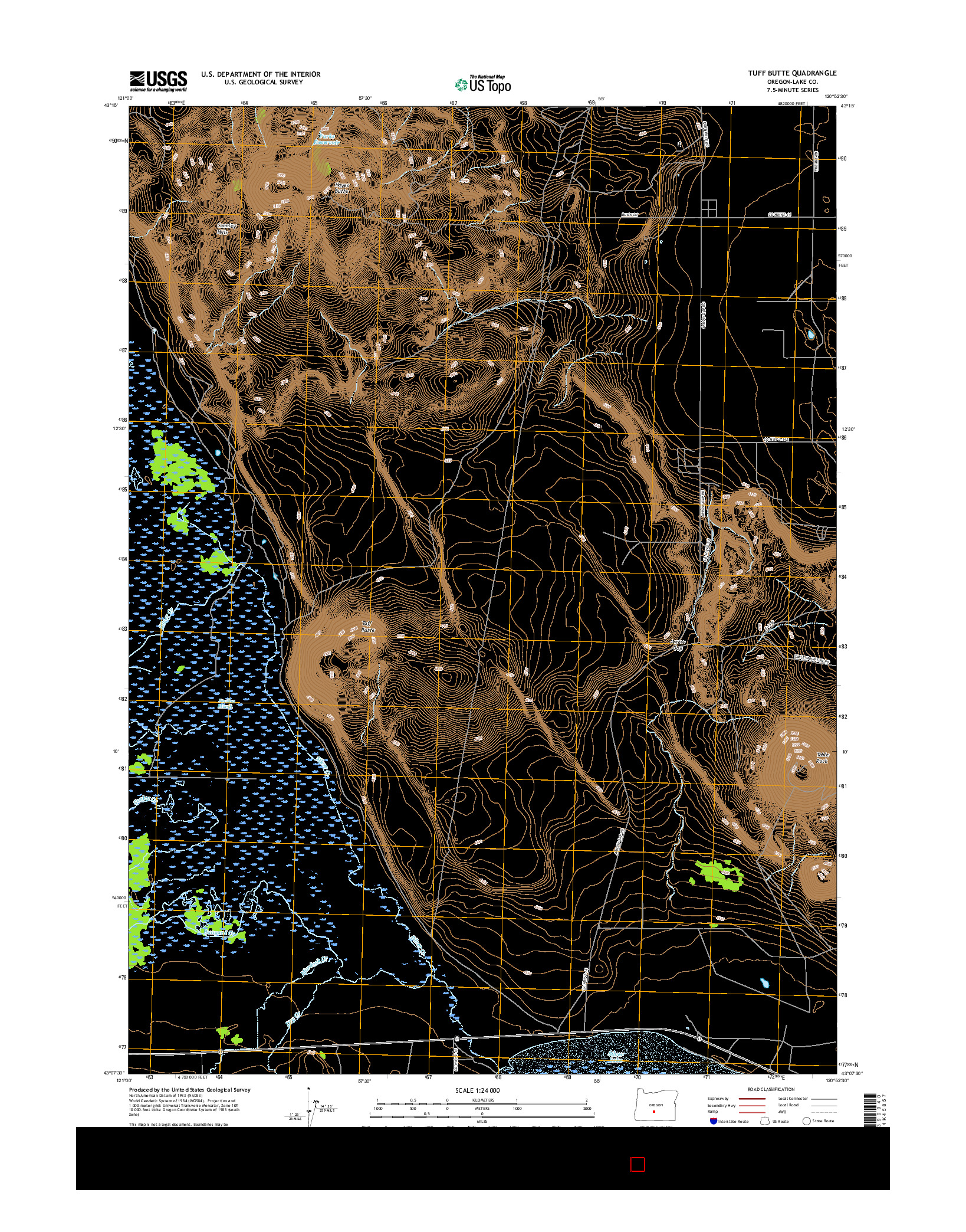 USGS US TOPO 7.5-MINUTE MAP FOR TUFF BUTTE, OR 2017