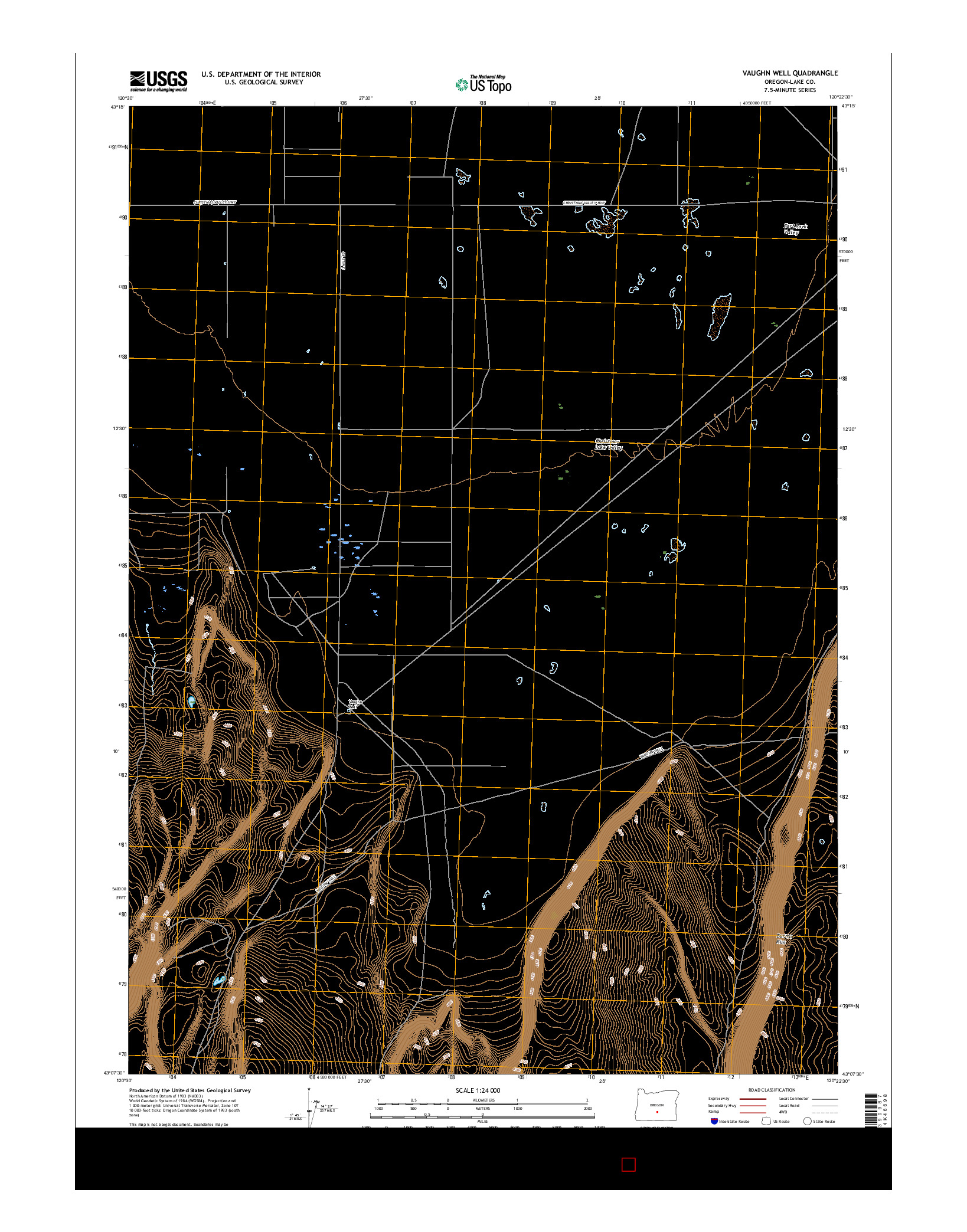 USGS US TOPO 7.5-MINUTE MAP FOR VAUGHN WELL, OR 2017