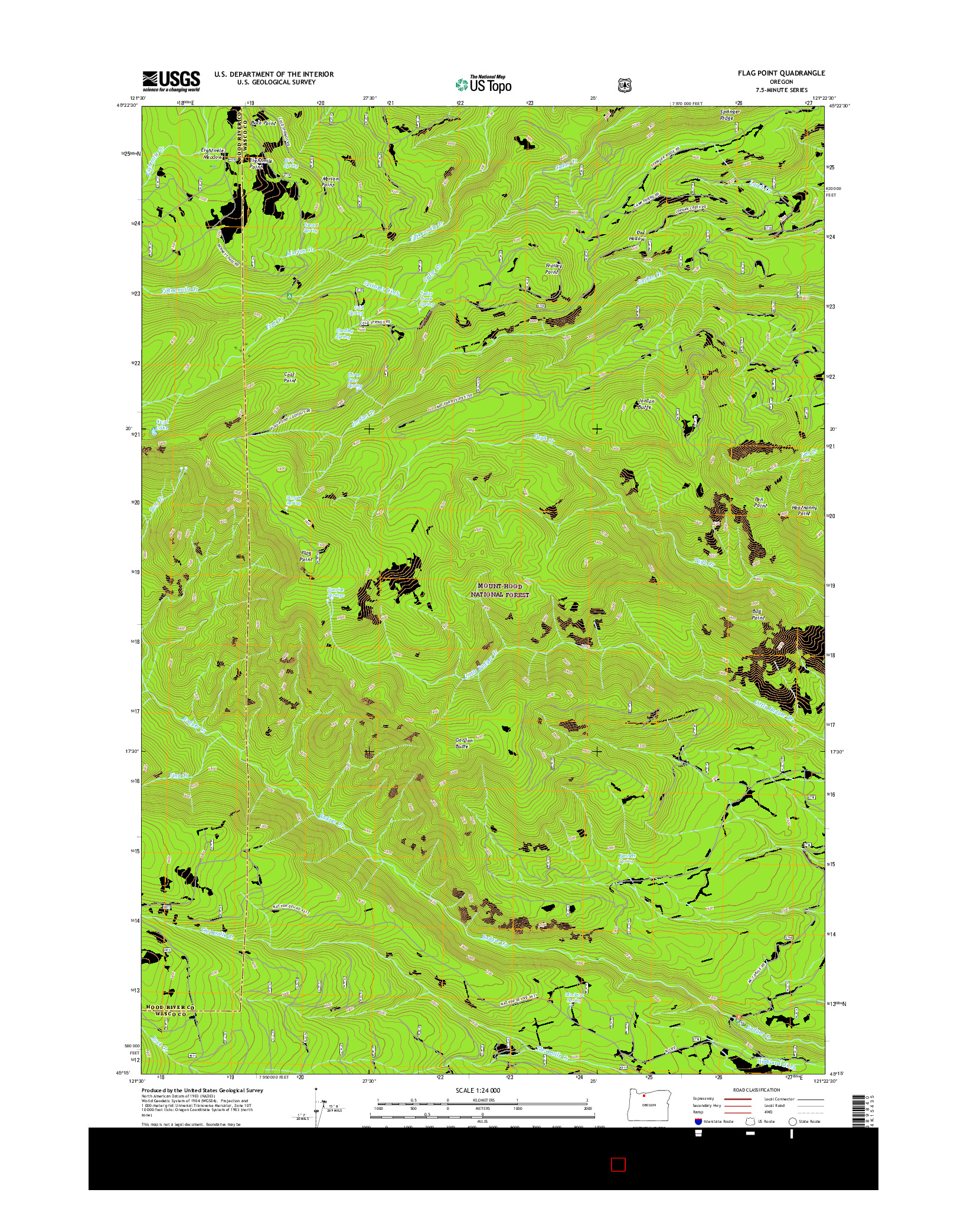 USGS US TOPO 7.5-MINUTE MAP FOR FLAG POINT, OR 2017