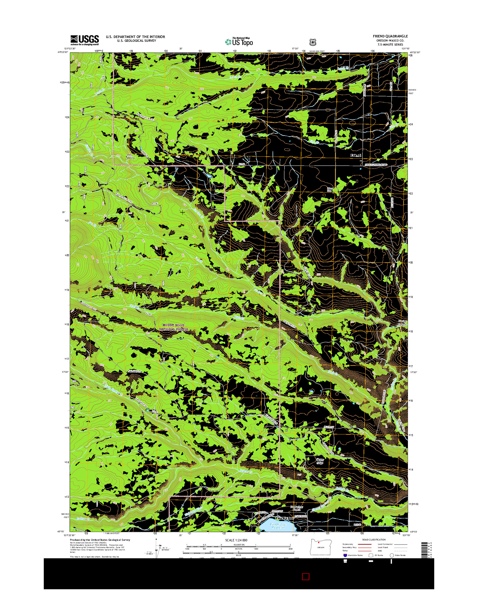 USGS US TOPO 7.5-MINUTE MAP FOR FRIEND, OR 2017