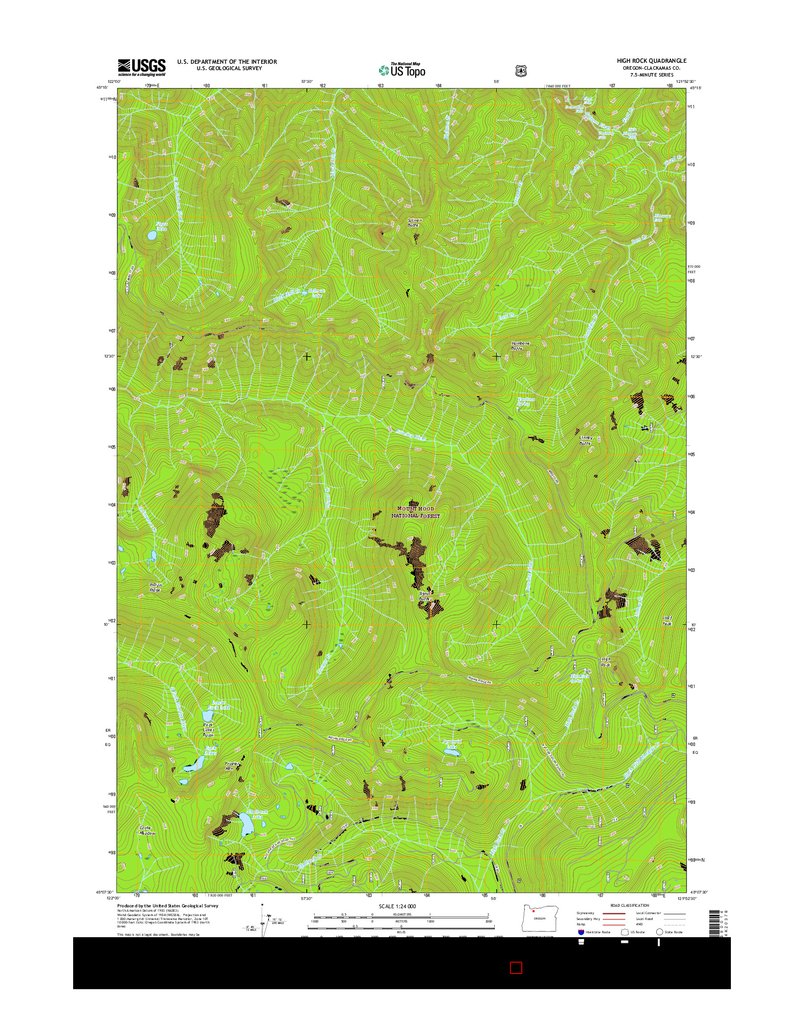 USGS US TOPO 7.5-MINUTE MAP FOR HIGH ROCK, OR 2017