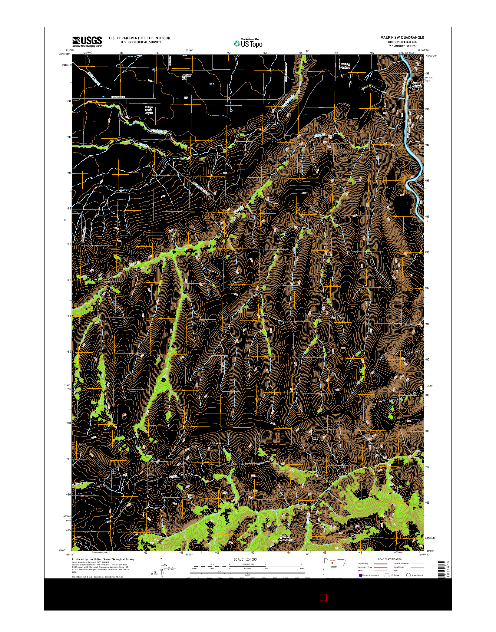 USGS US TOPO 7.5-MINUTE MAP FOR MAUPIN SW, OR 2017