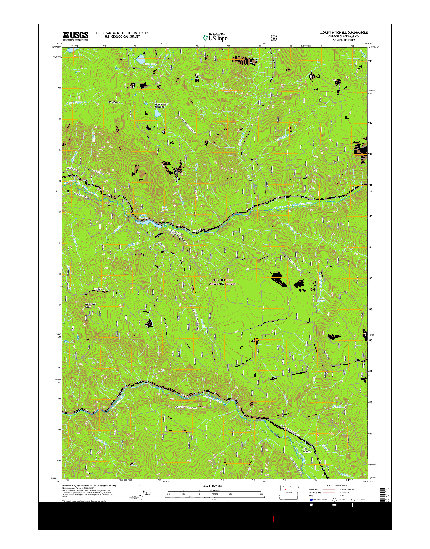 USGS US TOPO 7.5-MINUTE MAP FOR MOUNT MITCHELL, OR 2017