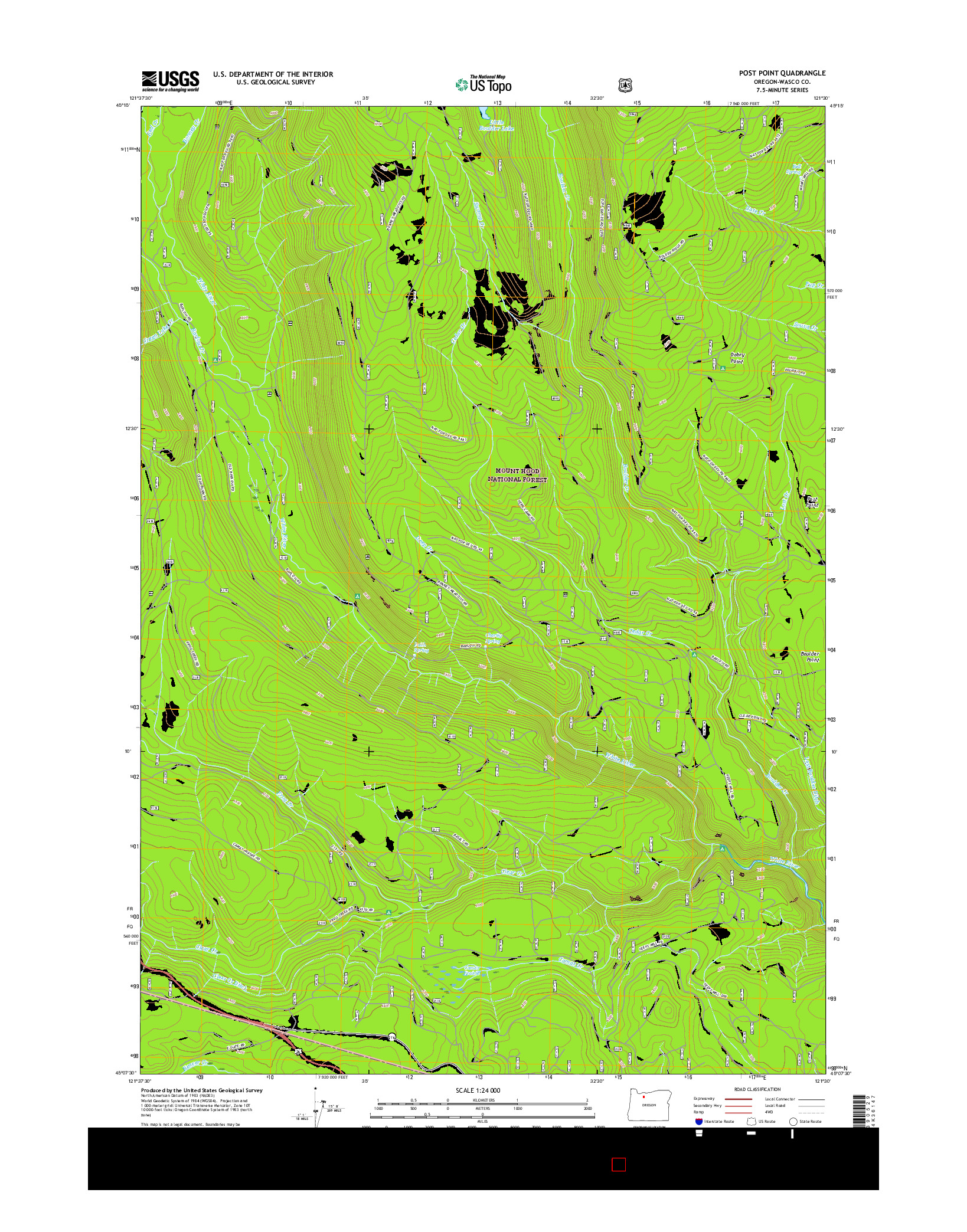 USGS US TOPO 7.5-MINUTE MAP FOR POST POINT, OR 2017