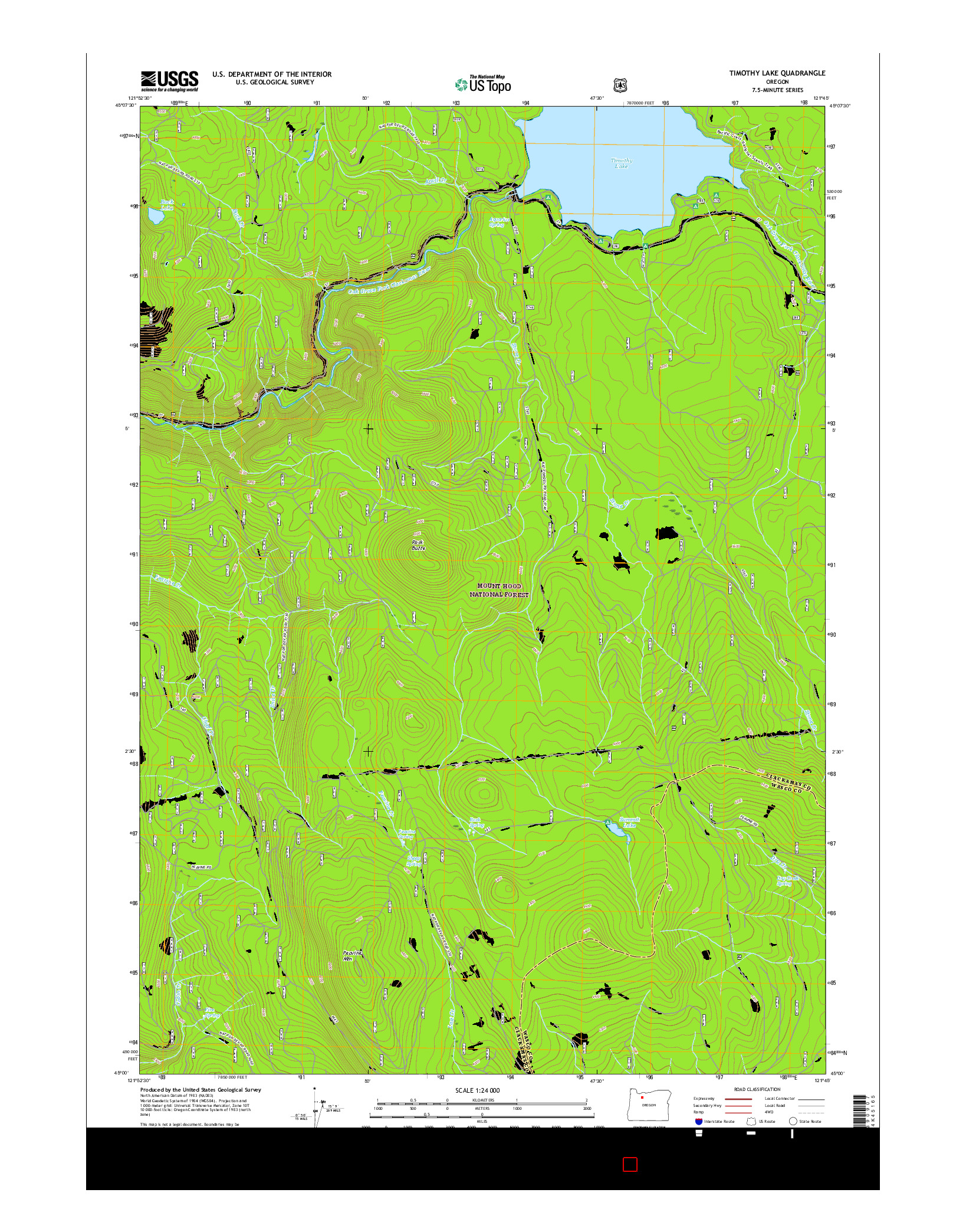 USGS US TOPO 7.5-MINUTE MAP FOR TIMOTHY LAKE, OR 2017
