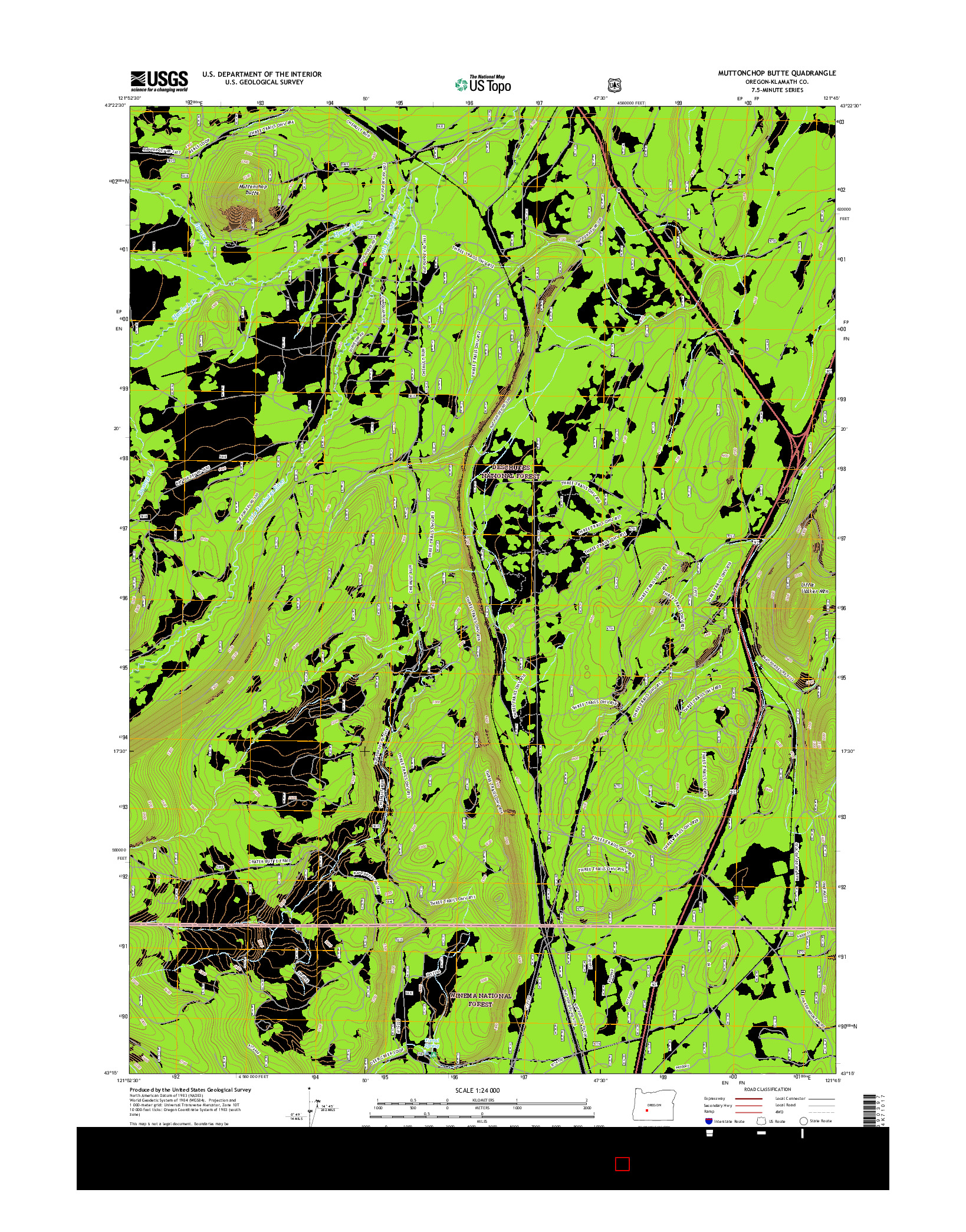 USGS US TOPO 7.5-MINUTE MAP FOR MUTTONCHOP BUTTE, OR 2017