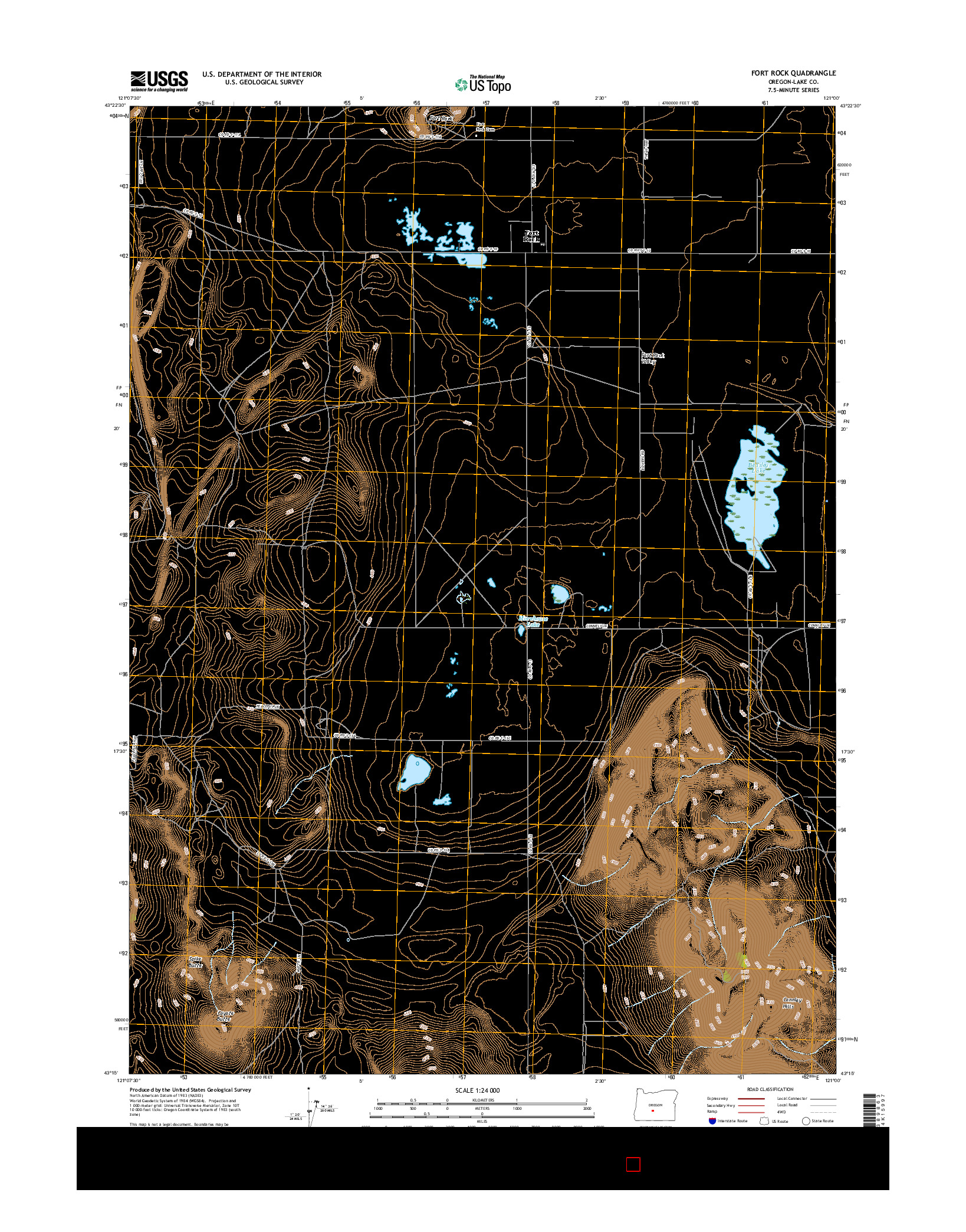 USGS US TOPO 7.5-MINUTE MAP FOR FORT ROCK, OR 2017