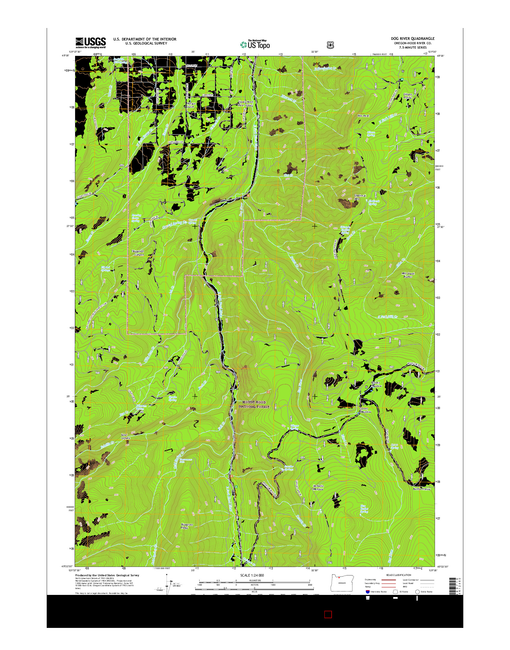 USGS US TOPO 7.5-MINUTE MAP FOR DOG RIVER, OR 2017