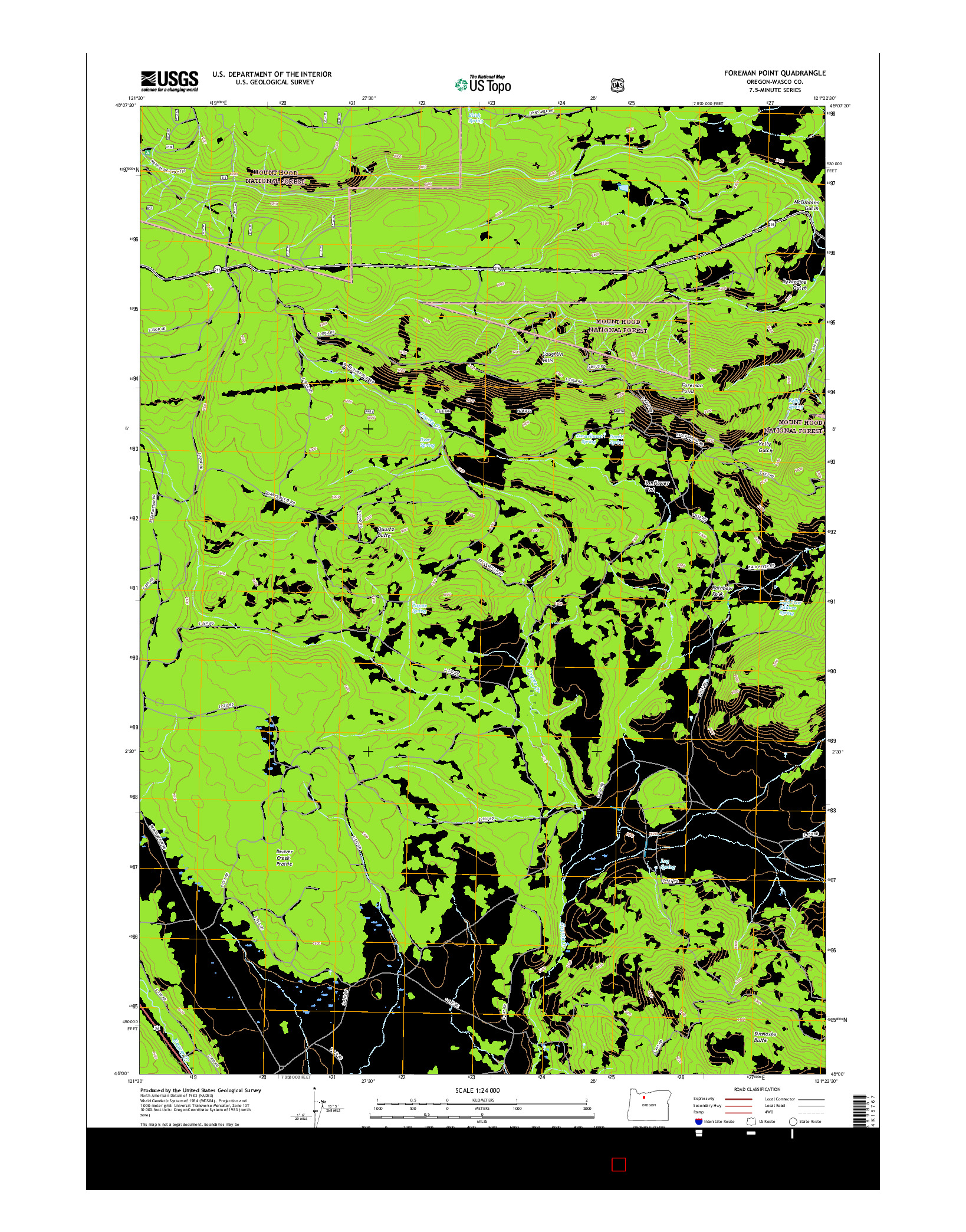 USGS US TOPO 7.5-MINUTE MAP FOR FOREMAN POINT, OR 2017