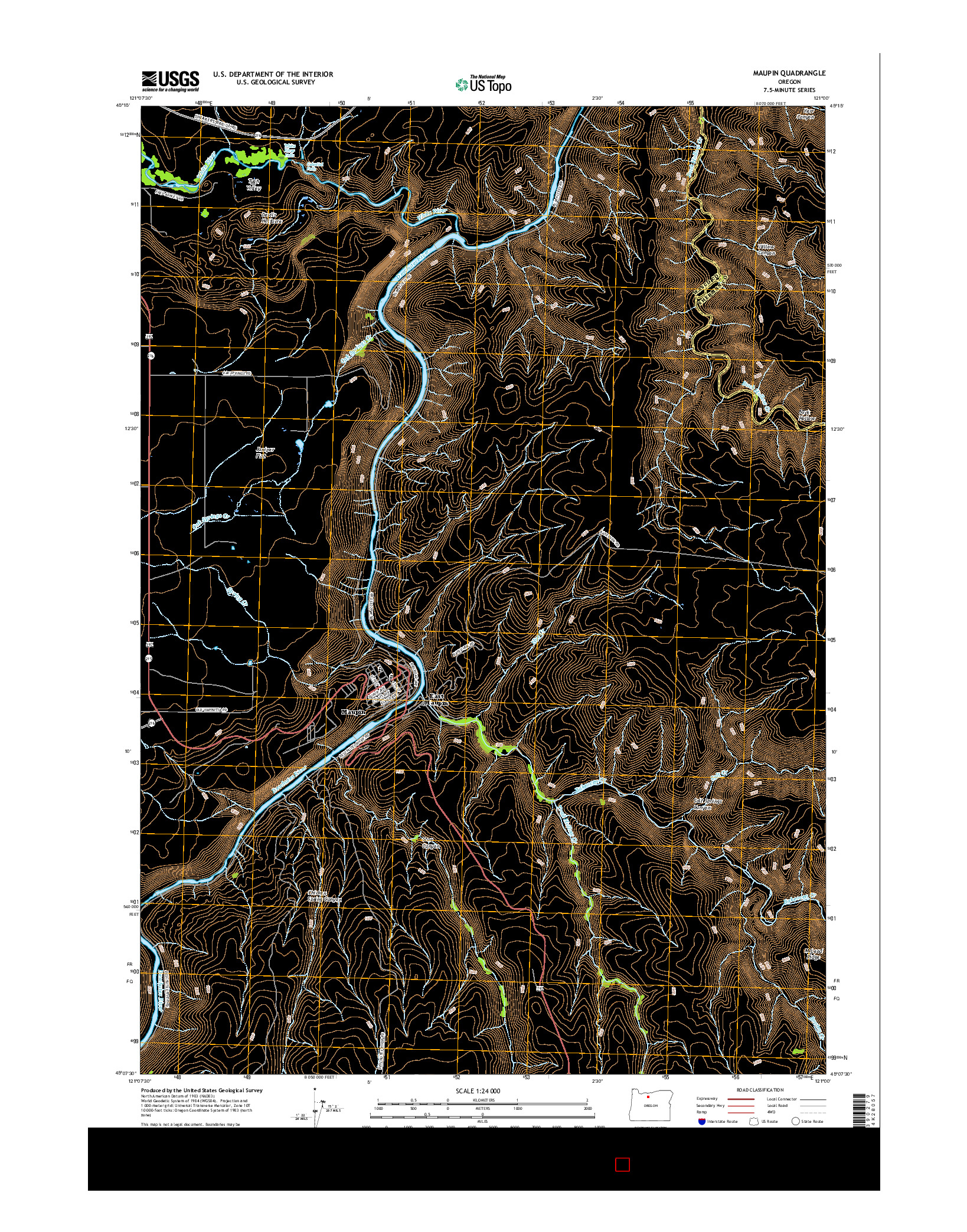 USGS US TOPO 7.5-MINUTE MAP FOR MAUPIN, OR 2017