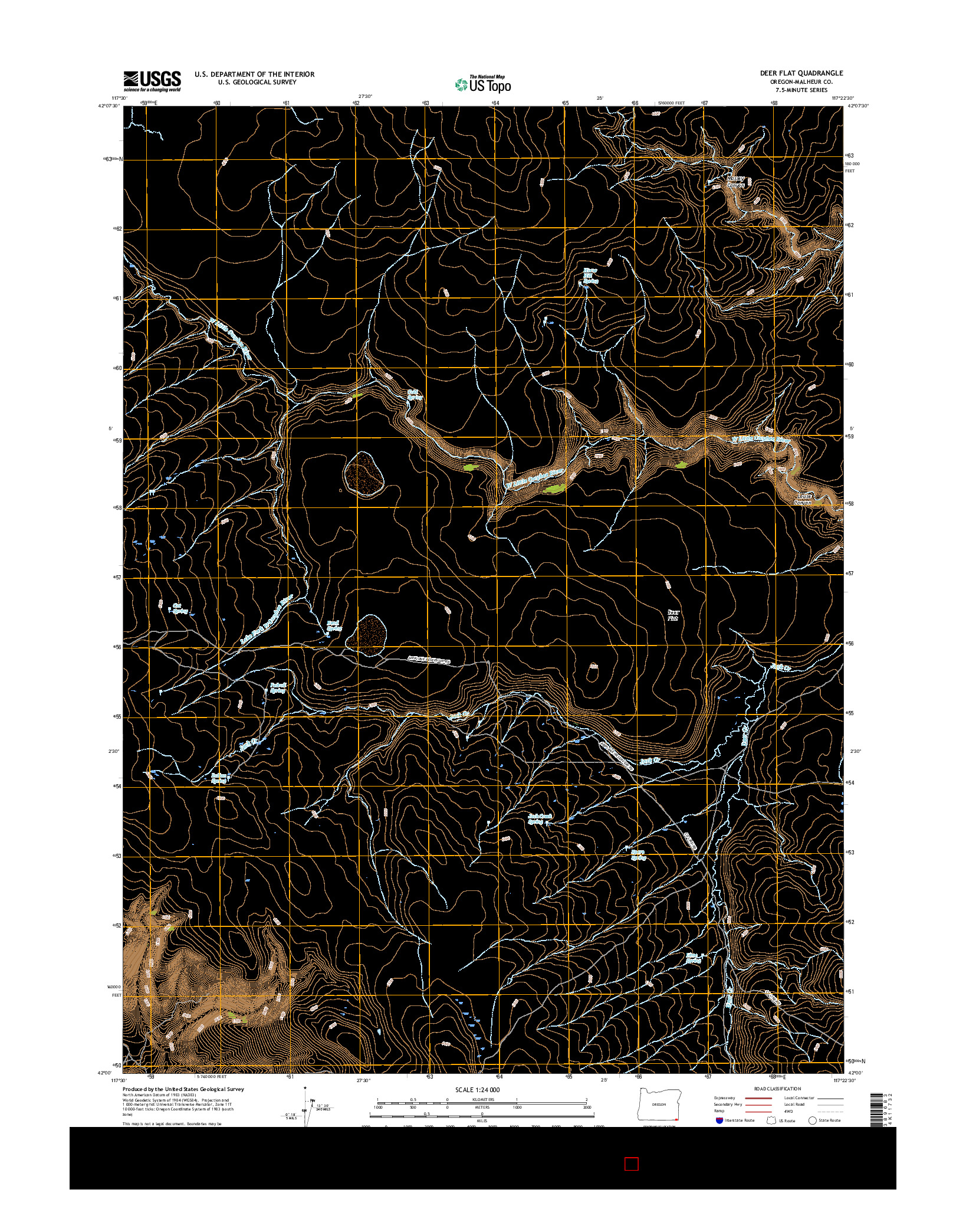 USGS US TOPO 7.5-MINUTE MAP FOR DEER FLAT, OR 2017